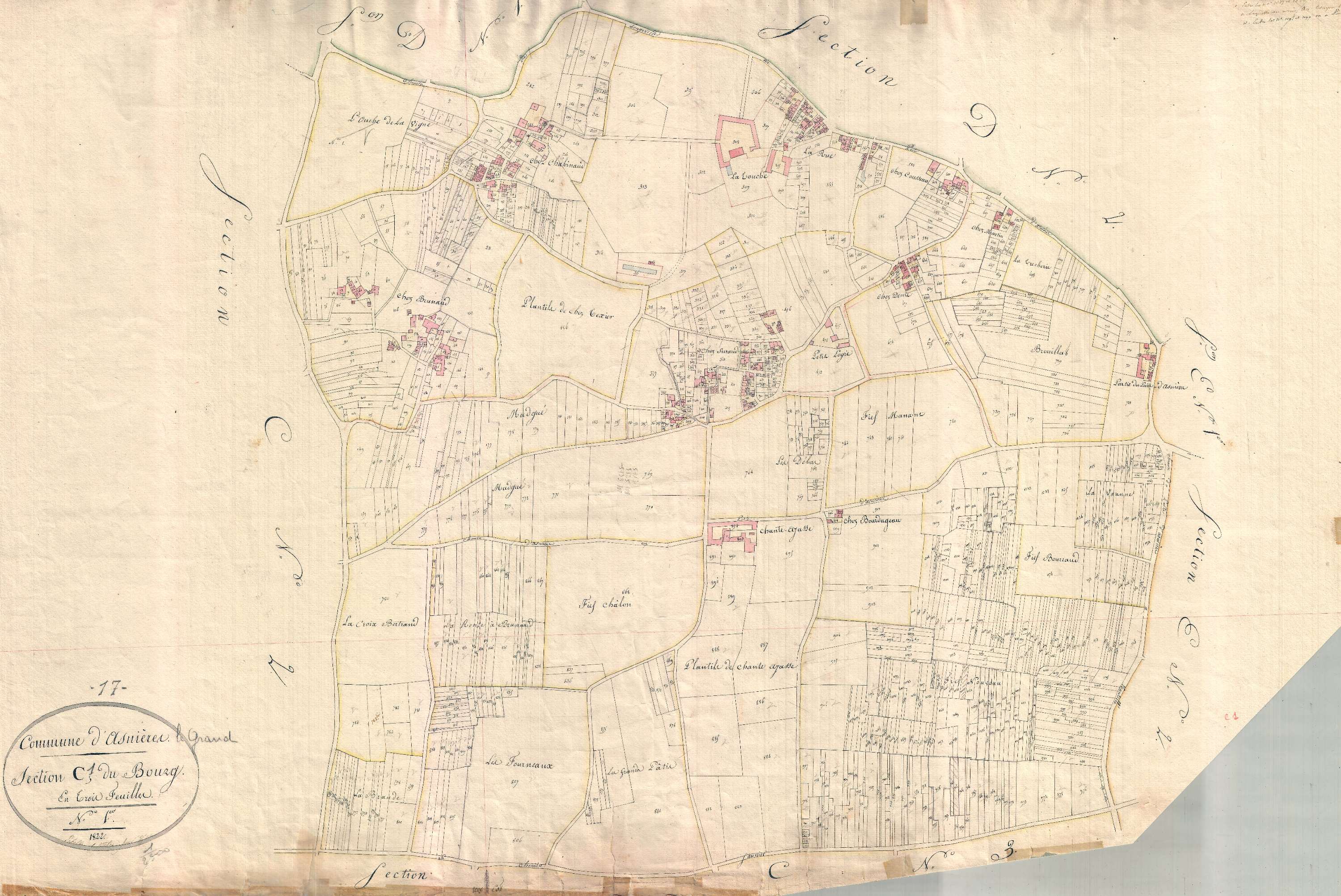 Asnières-la-Giraud - Section C1 dite du Bourg.
