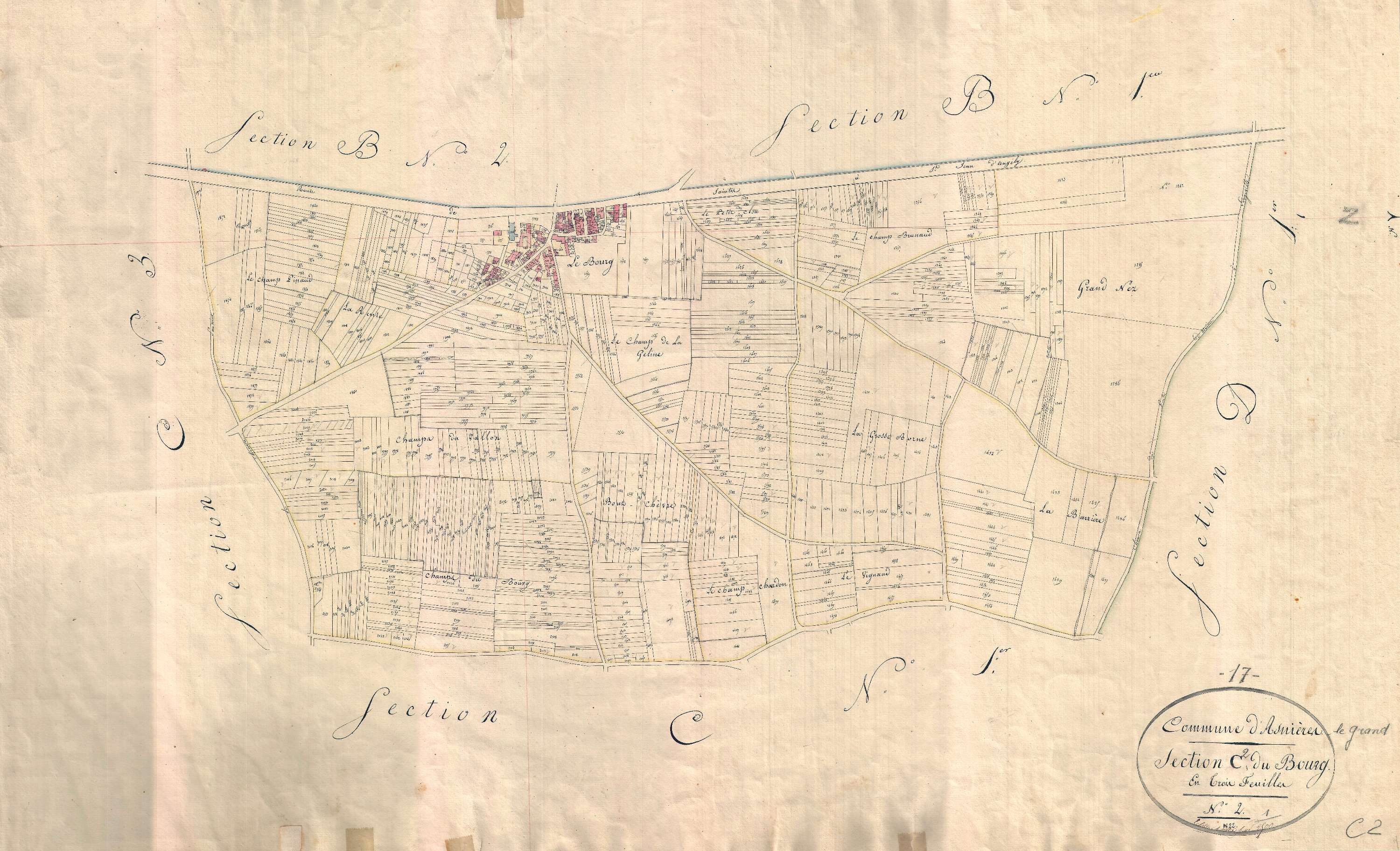 Asnières-la-Giraud - Section C2 dite du Bourg.