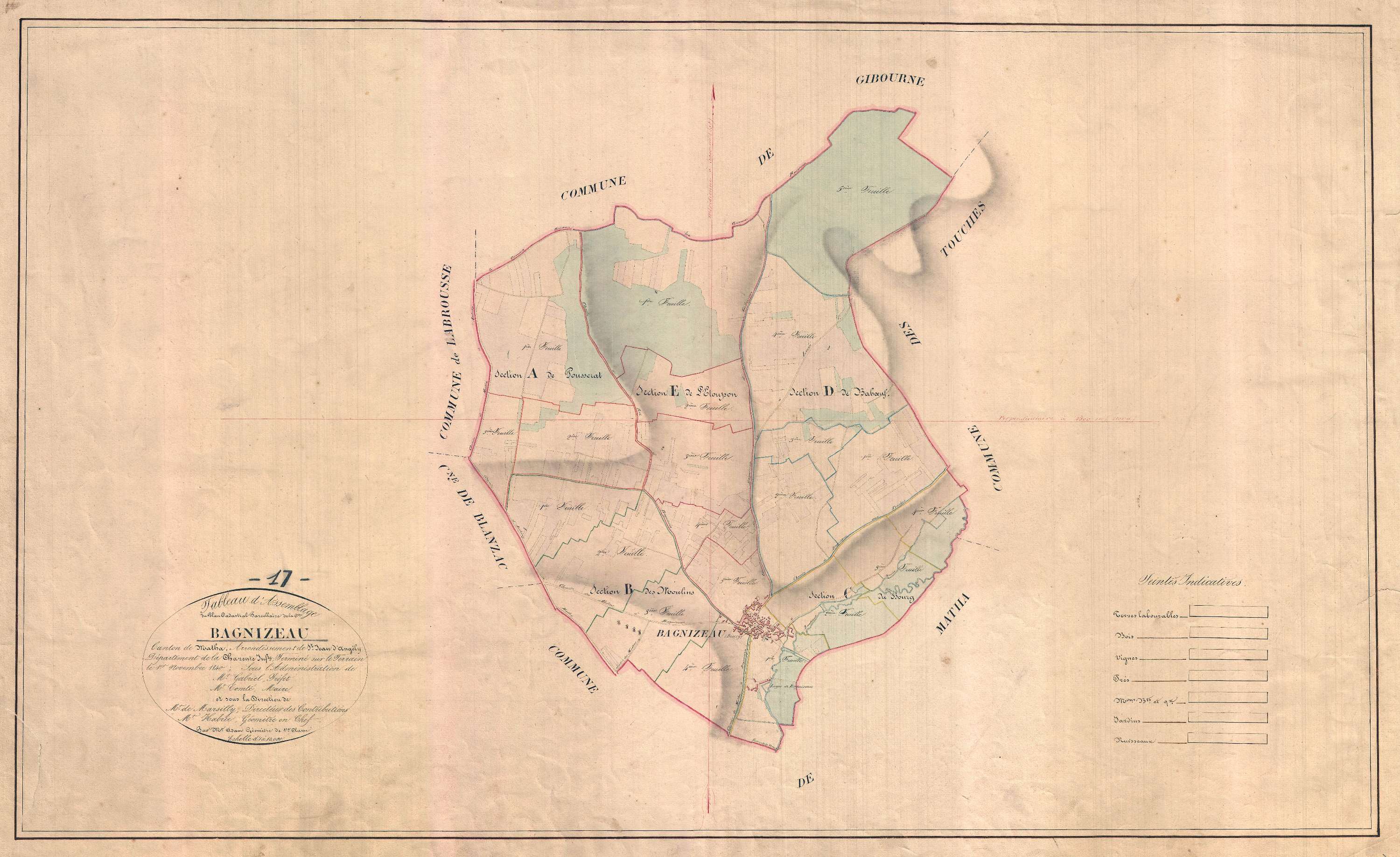 Bagnizeau - Tableau d'assemblage.