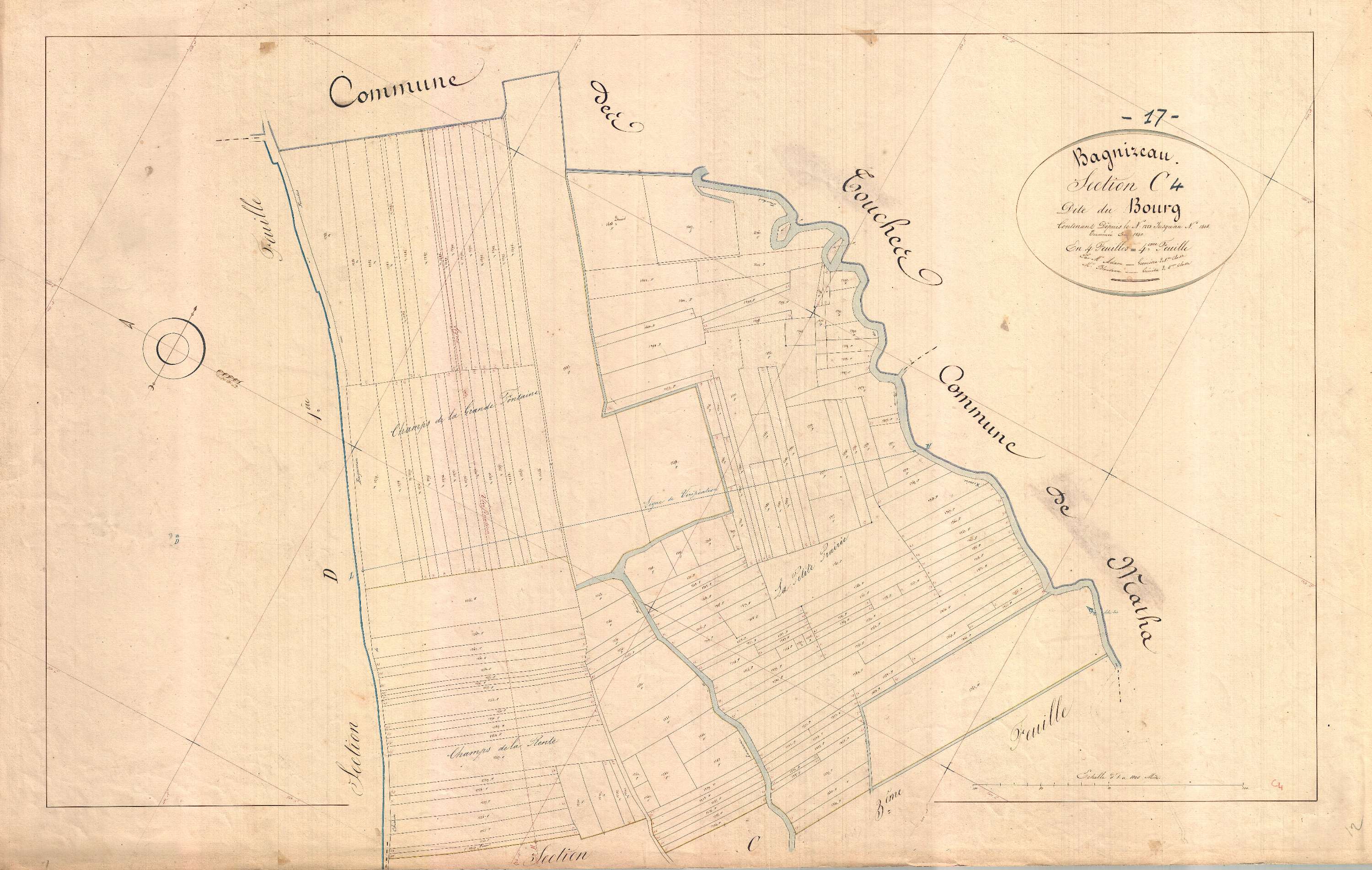 Bagnizeau - Section C4 dite du Bourg.