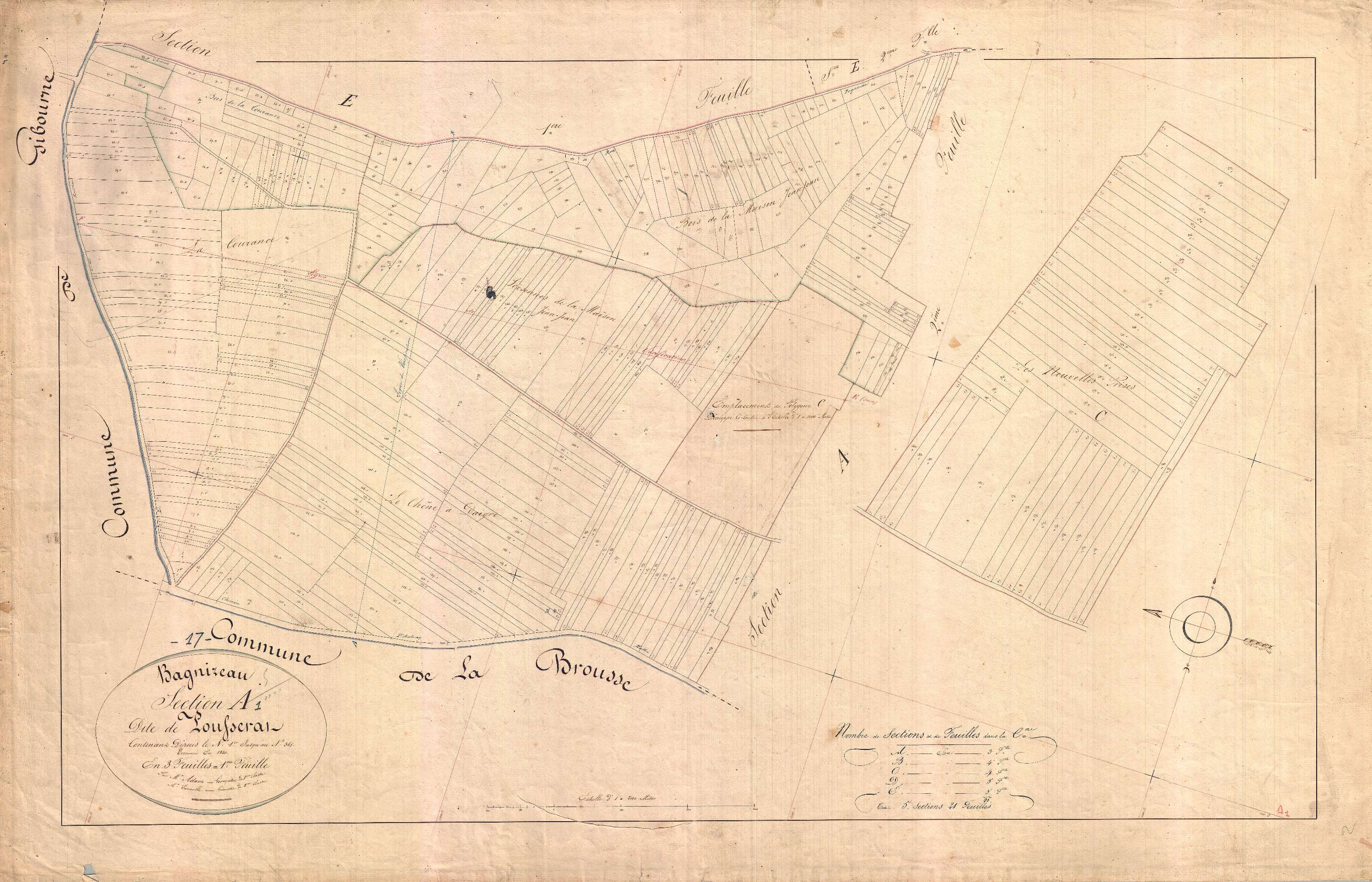 Bagnizeau - Section A1 dite du Pousserat.