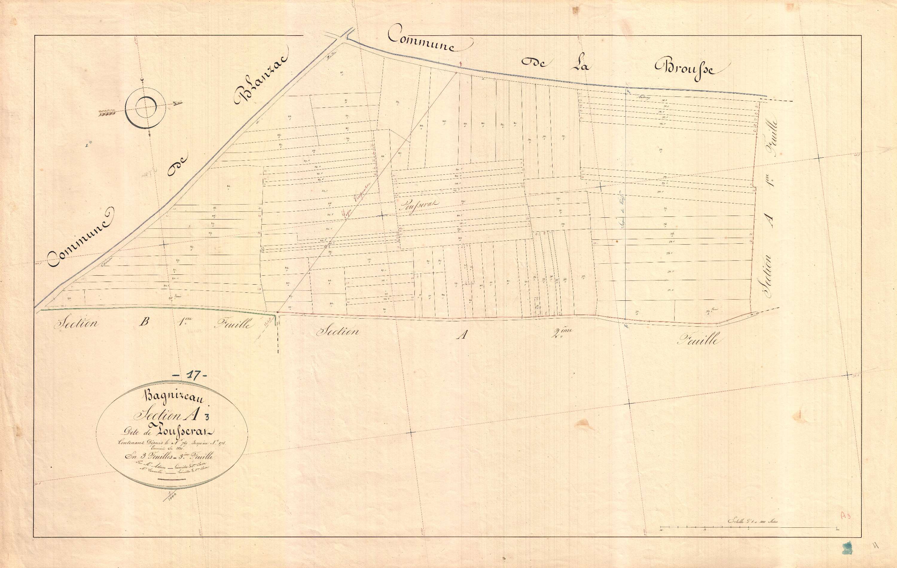 Bagnizeau - Section A3 dite du Pousserat.