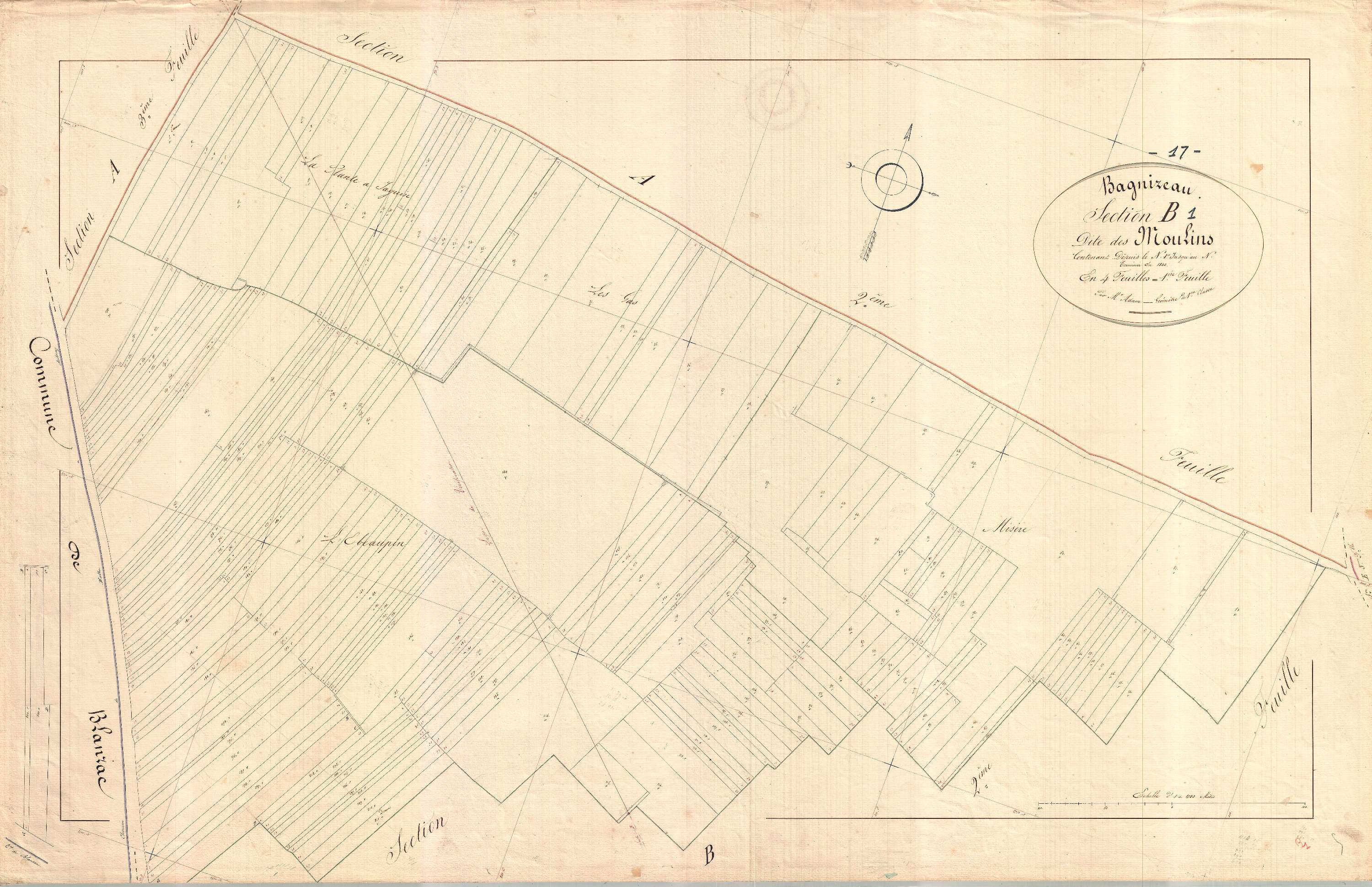 Bagnizeau - Section B1 dite des Moulins.