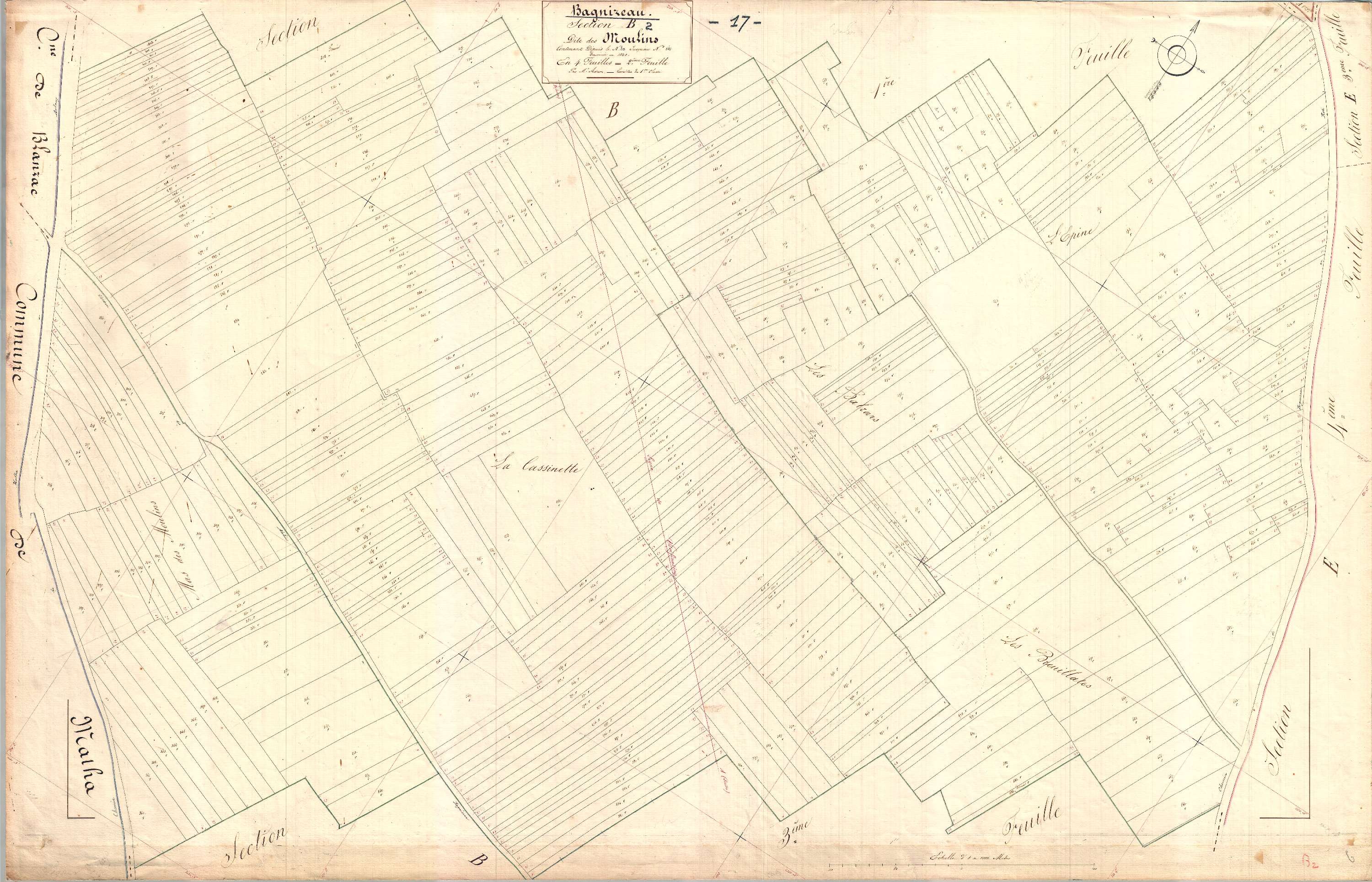 Bagnizeau - Section B2 dite des Moulins.