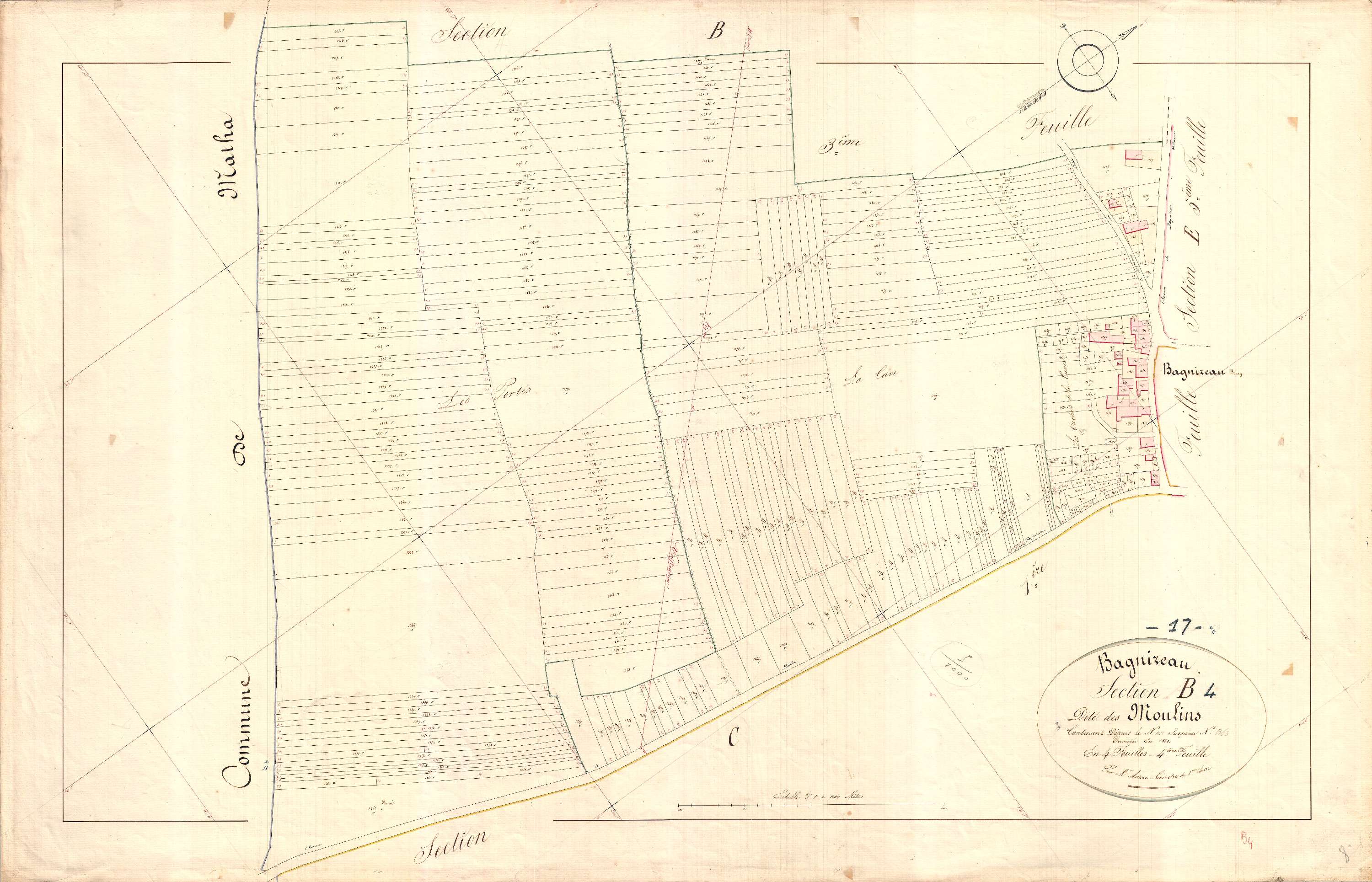 Bagnizeau - Section B4 dite des Moulins.