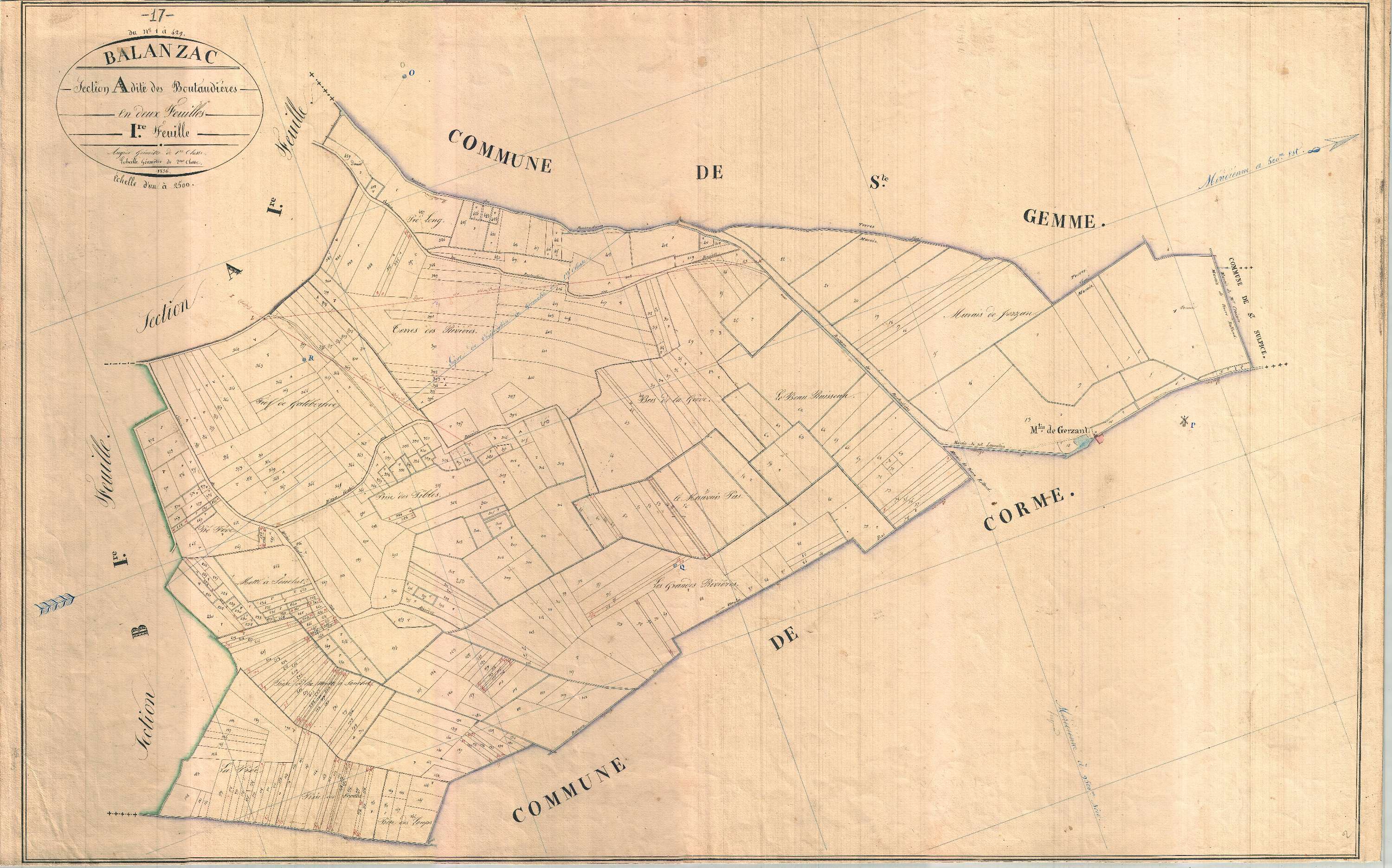 Balanzac - Section A1 dite des Boutaudières.