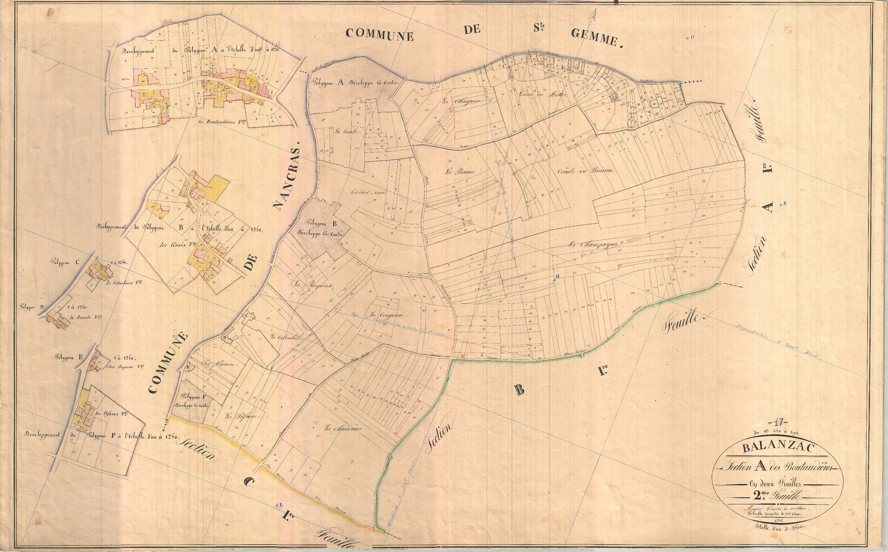 Balanzac - Section A2 dite des Boutaudières.