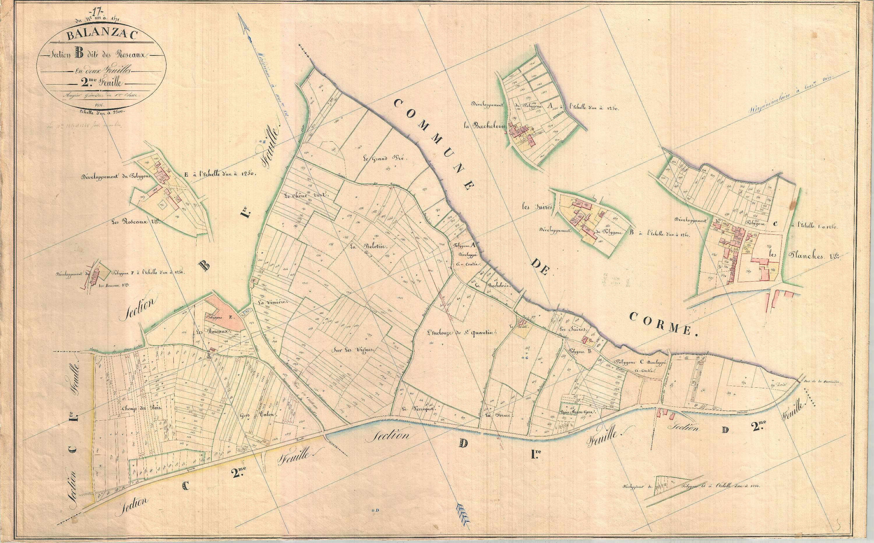 Balanzac - Section B2 dite des Roseaux.