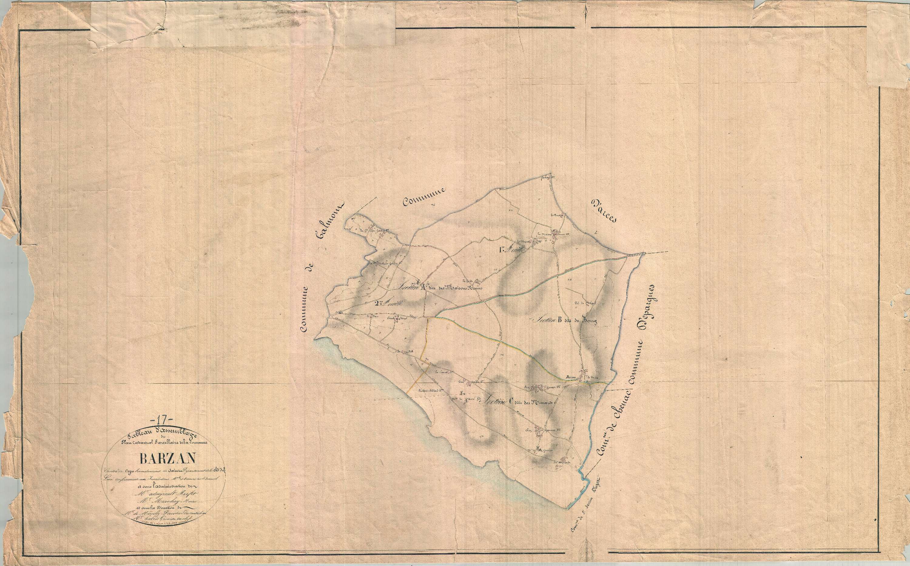 Barzan - Tableau d'assemblage.