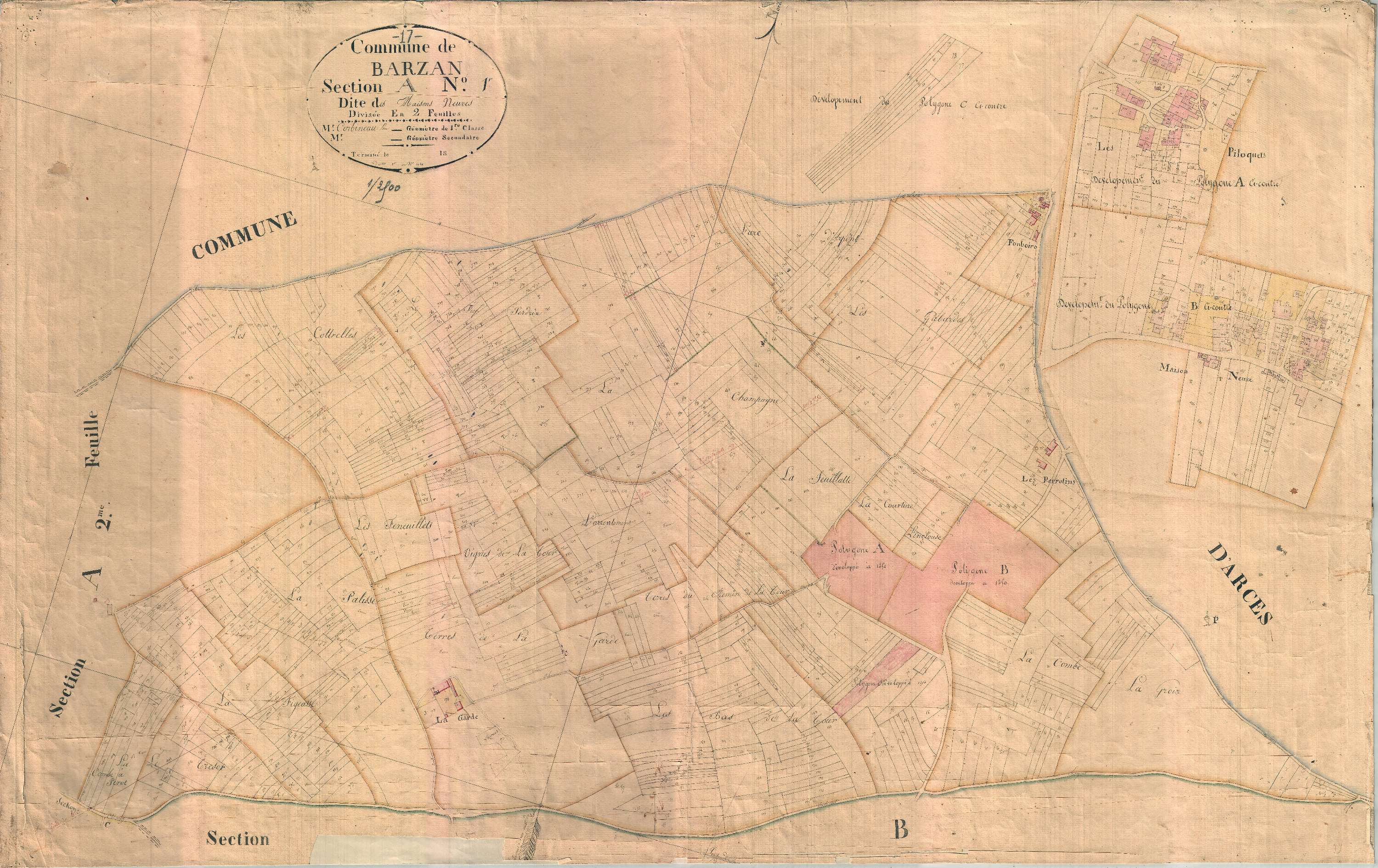 Barzan - Section A1 dite des Maisons neuves.