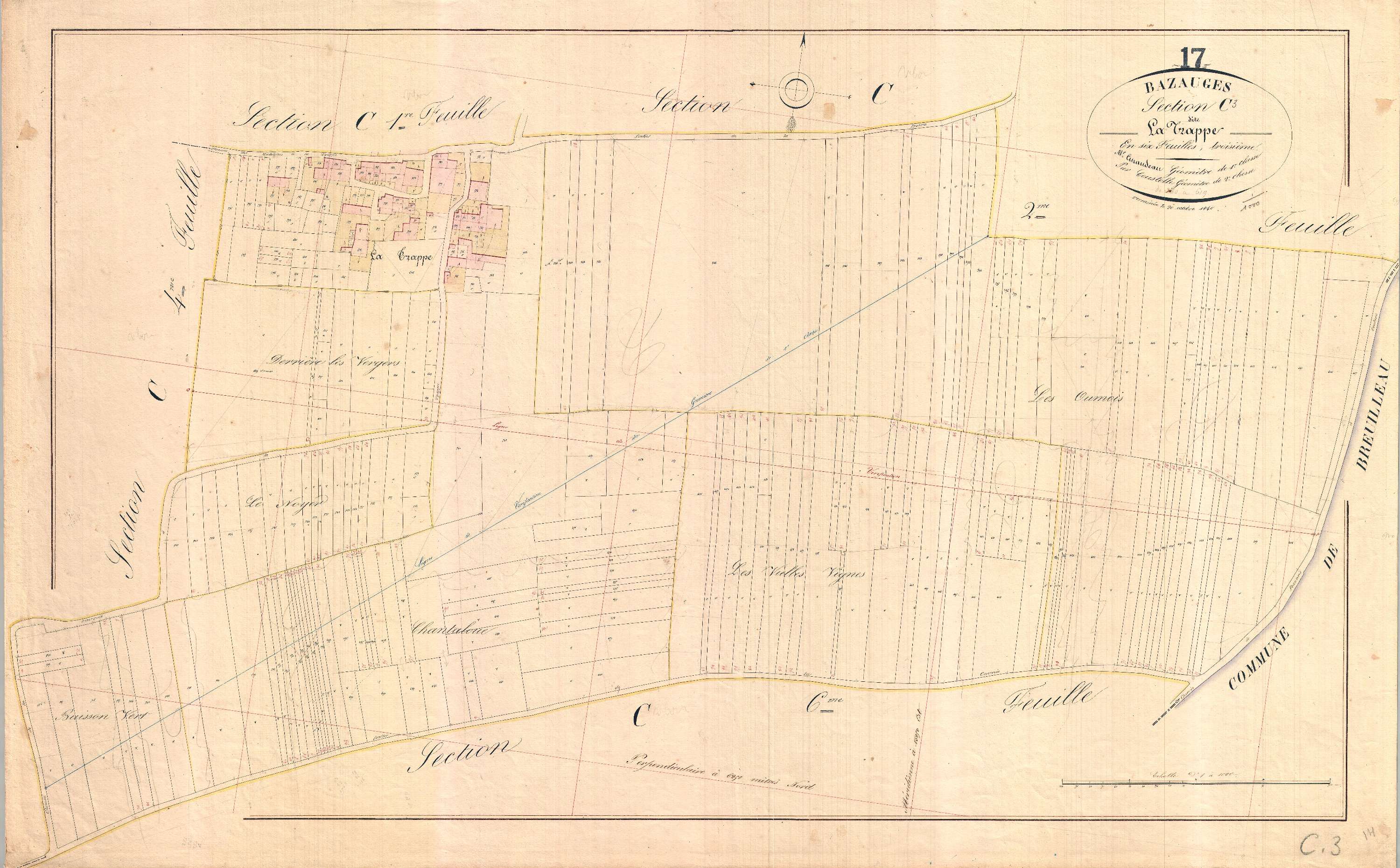 Bazauges - Section C3 dite de la Trappe.