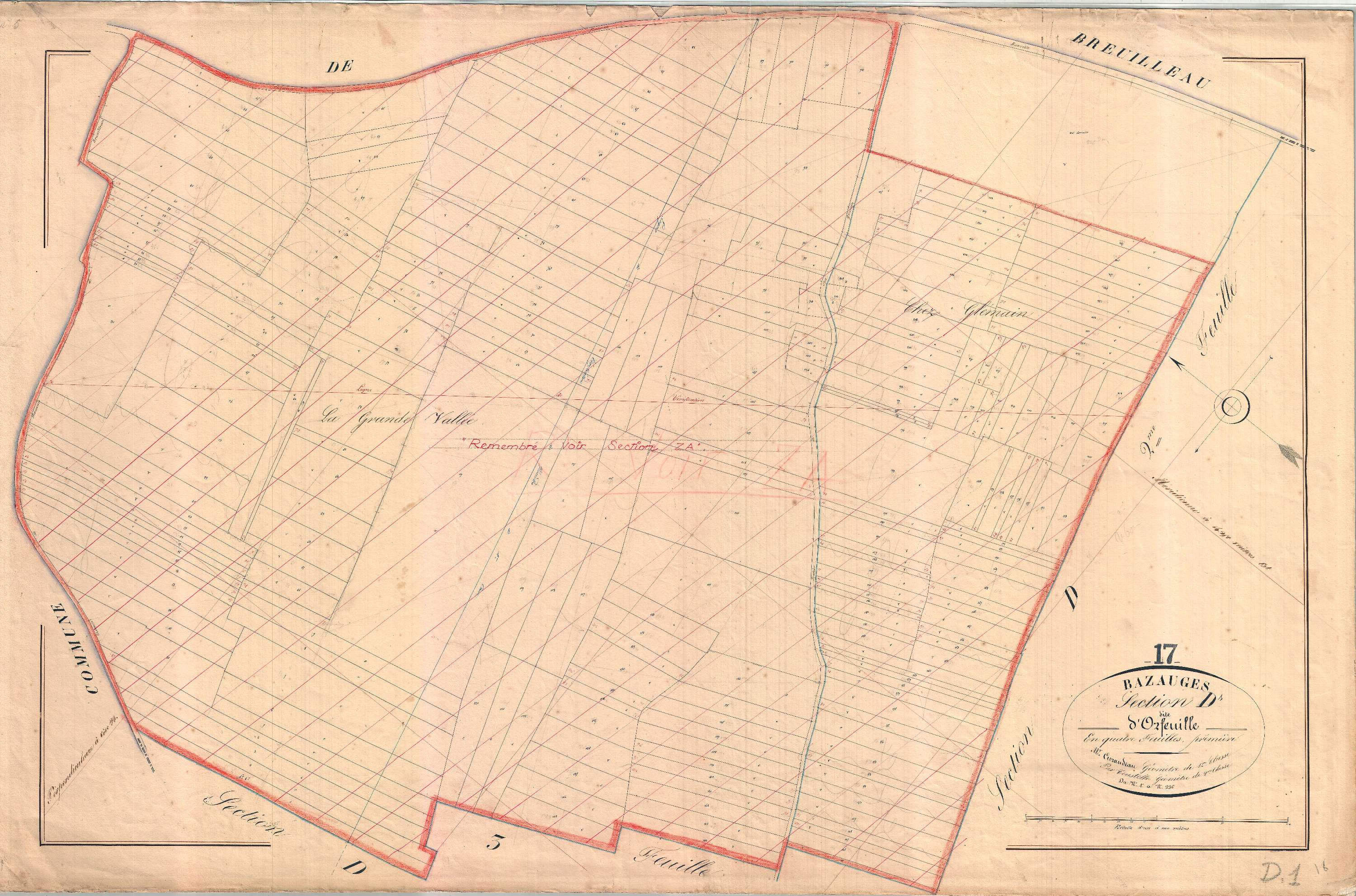 Bazauges - Section D1 dite d'Orfeuille.
