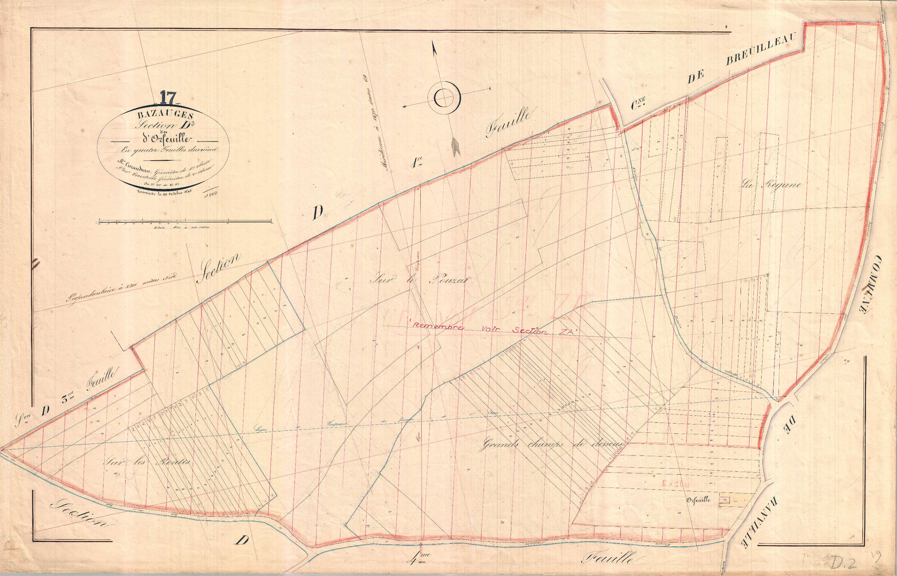 Bazauges - Section D2 dite d'Orfeuille.