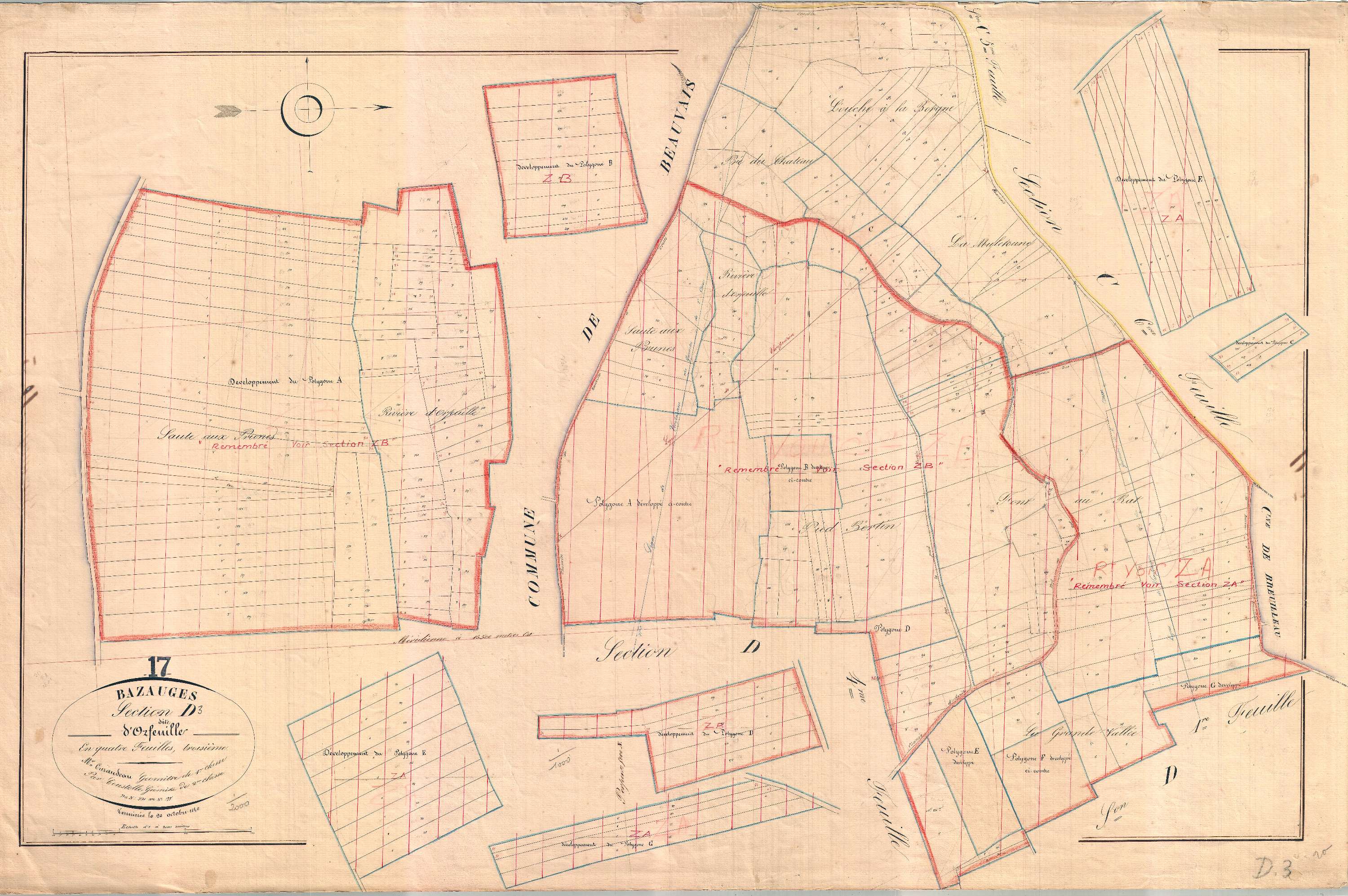 Bazauges - Section D3 dite d'Orfeuille.