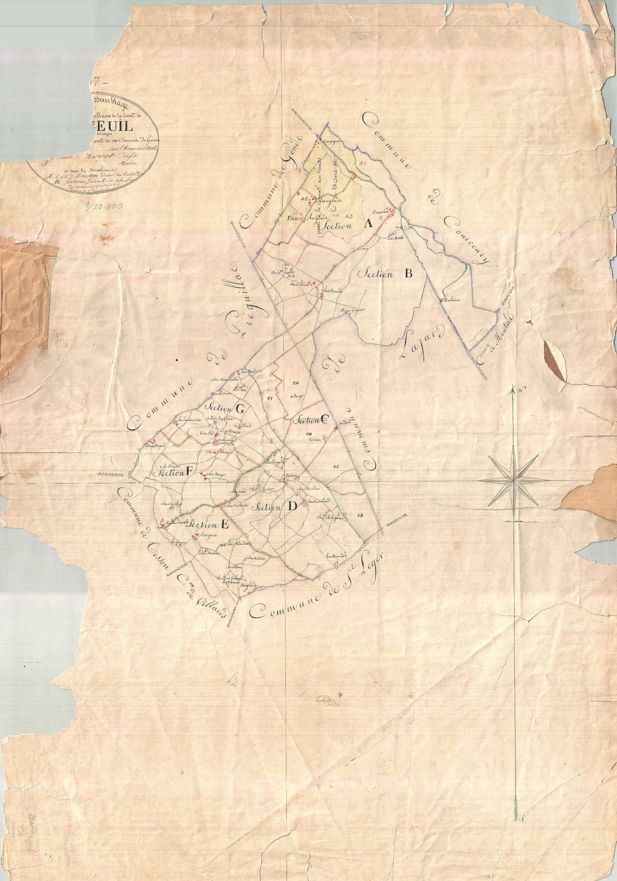 Berneuil - Tableau d'assemblage.