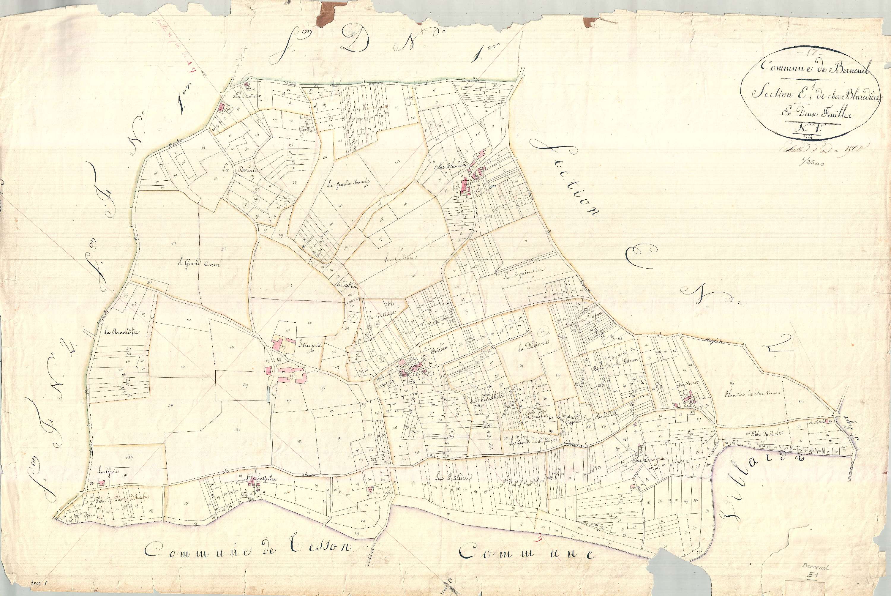Berneuil - Section E1 dite de Chez Blaudière.