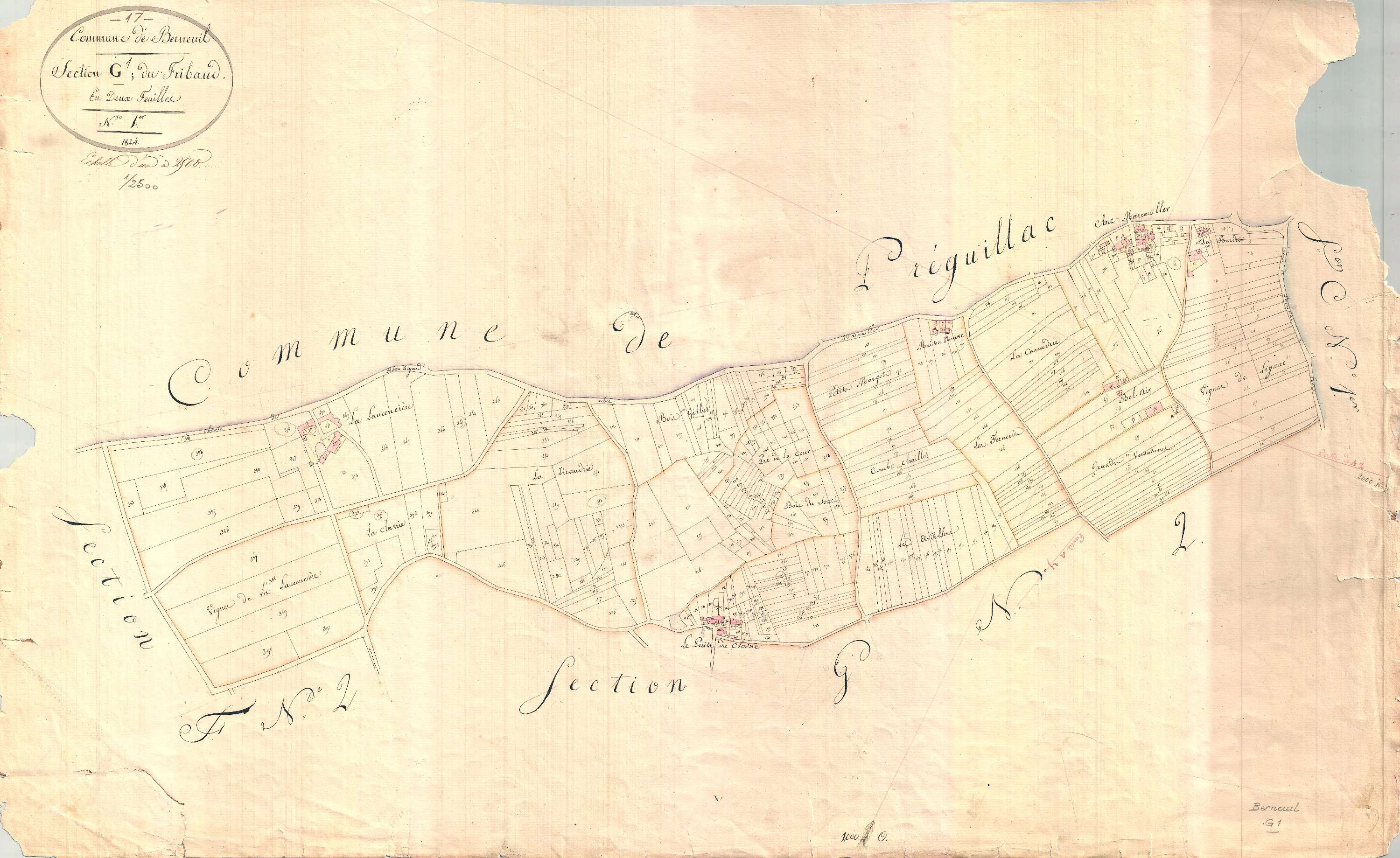 Berneuil - Section G1 dite de Chez Frillaut.