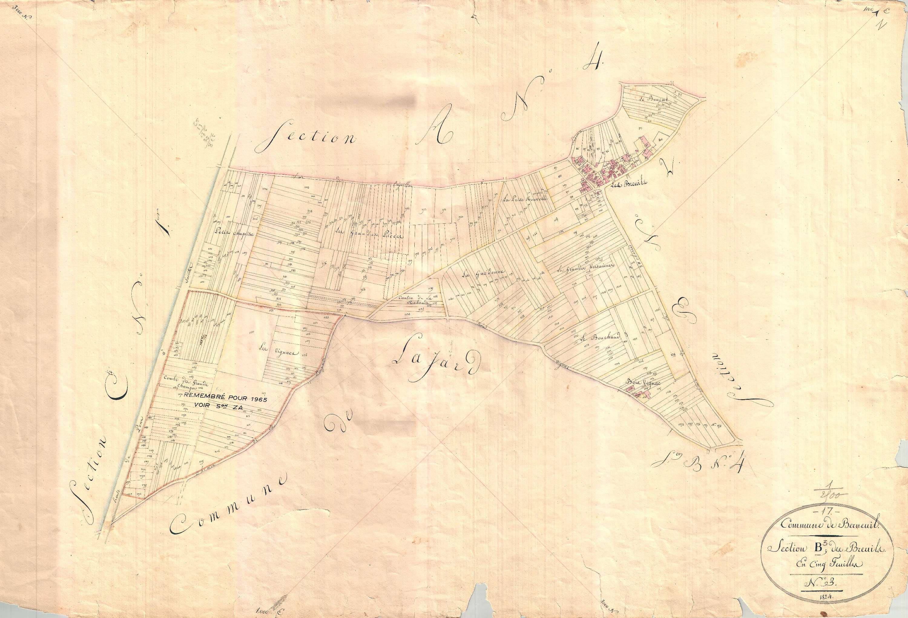 Berneuil - Section B3 dite des Breuils.