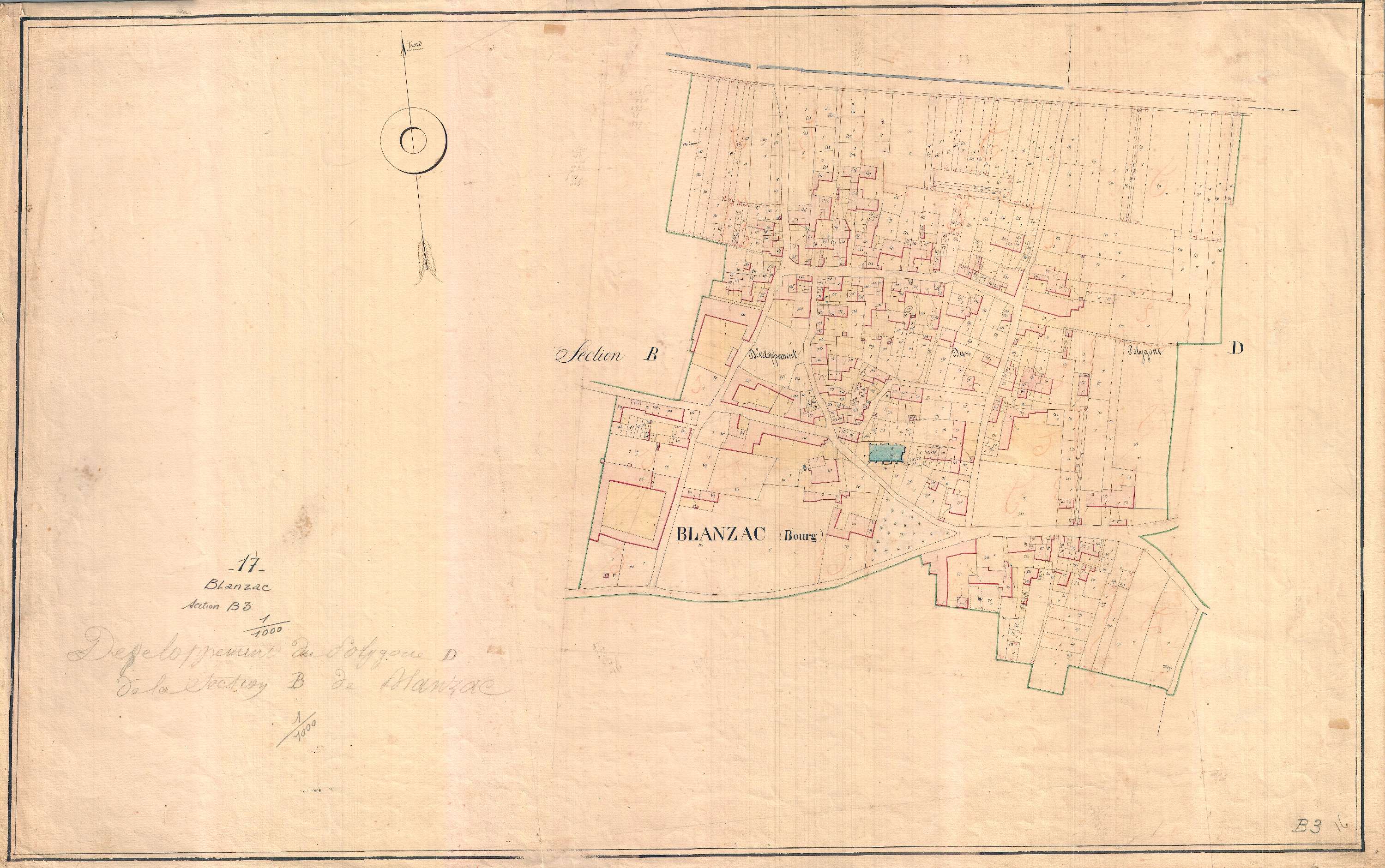 Blanzac-lès-Matha - Section B3 dite du Bourg.