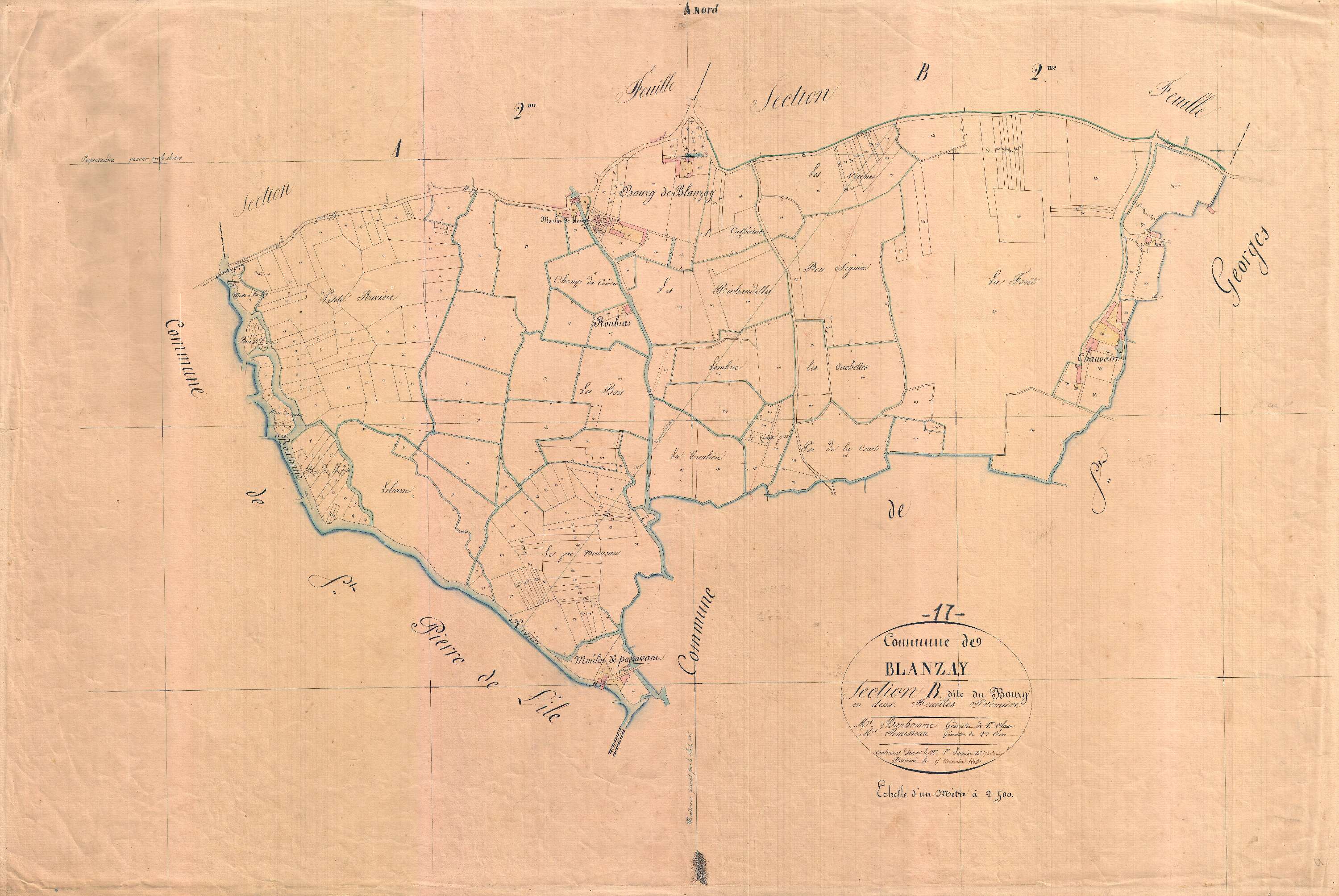 Blanzay-sur-Boutonne - Section B1 dite du Bourg.
