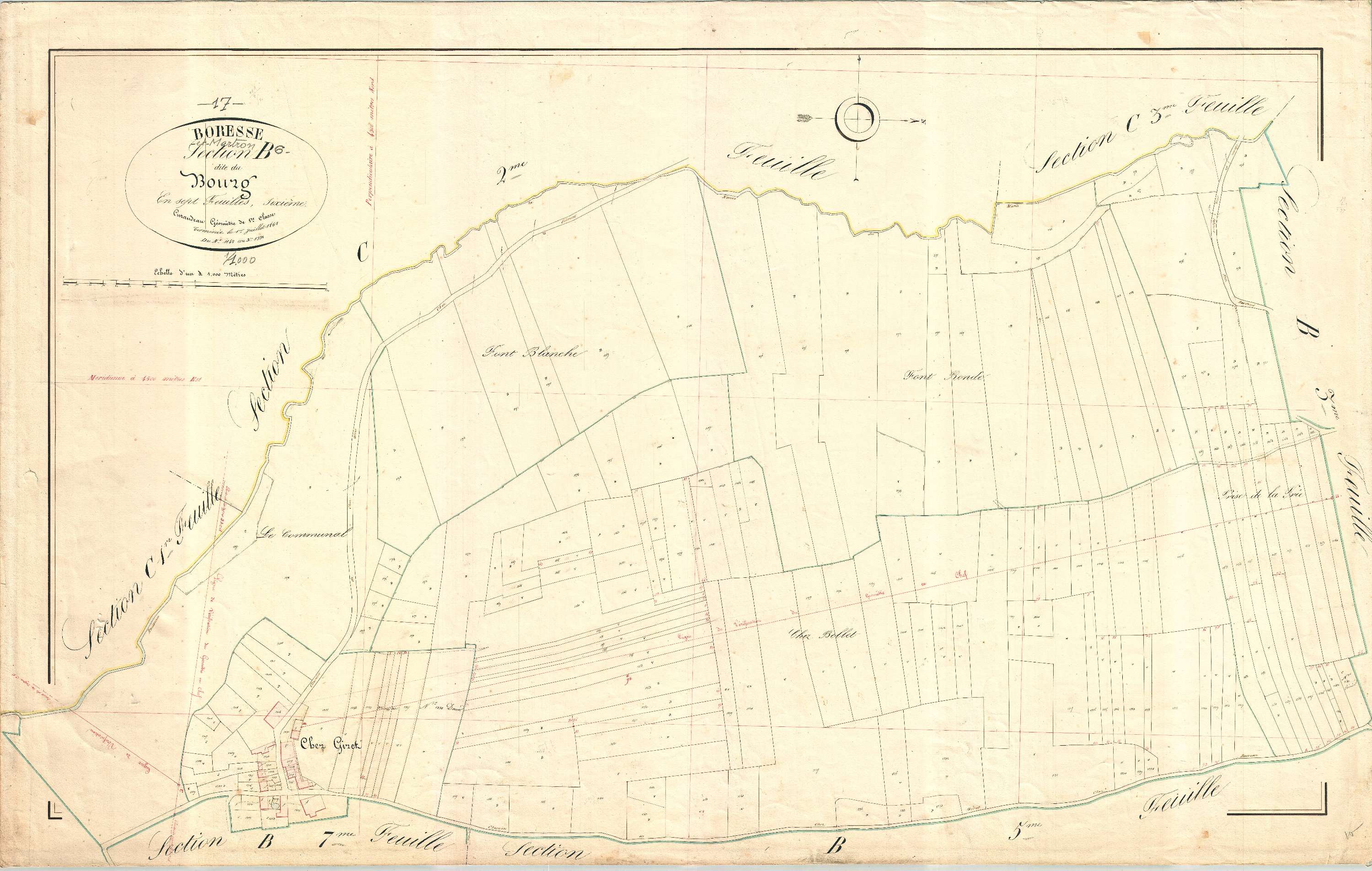 Boresse-et-Martron - Section B6 dite du Bourg.
