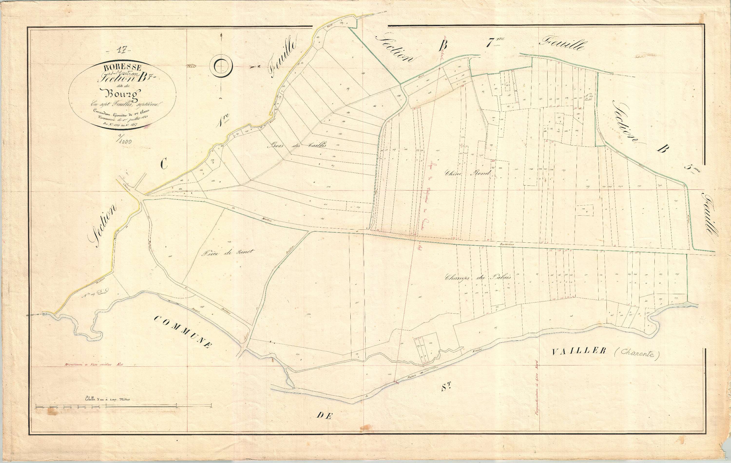 Boresse-et-Martron - Section B7 dite du Bourg.