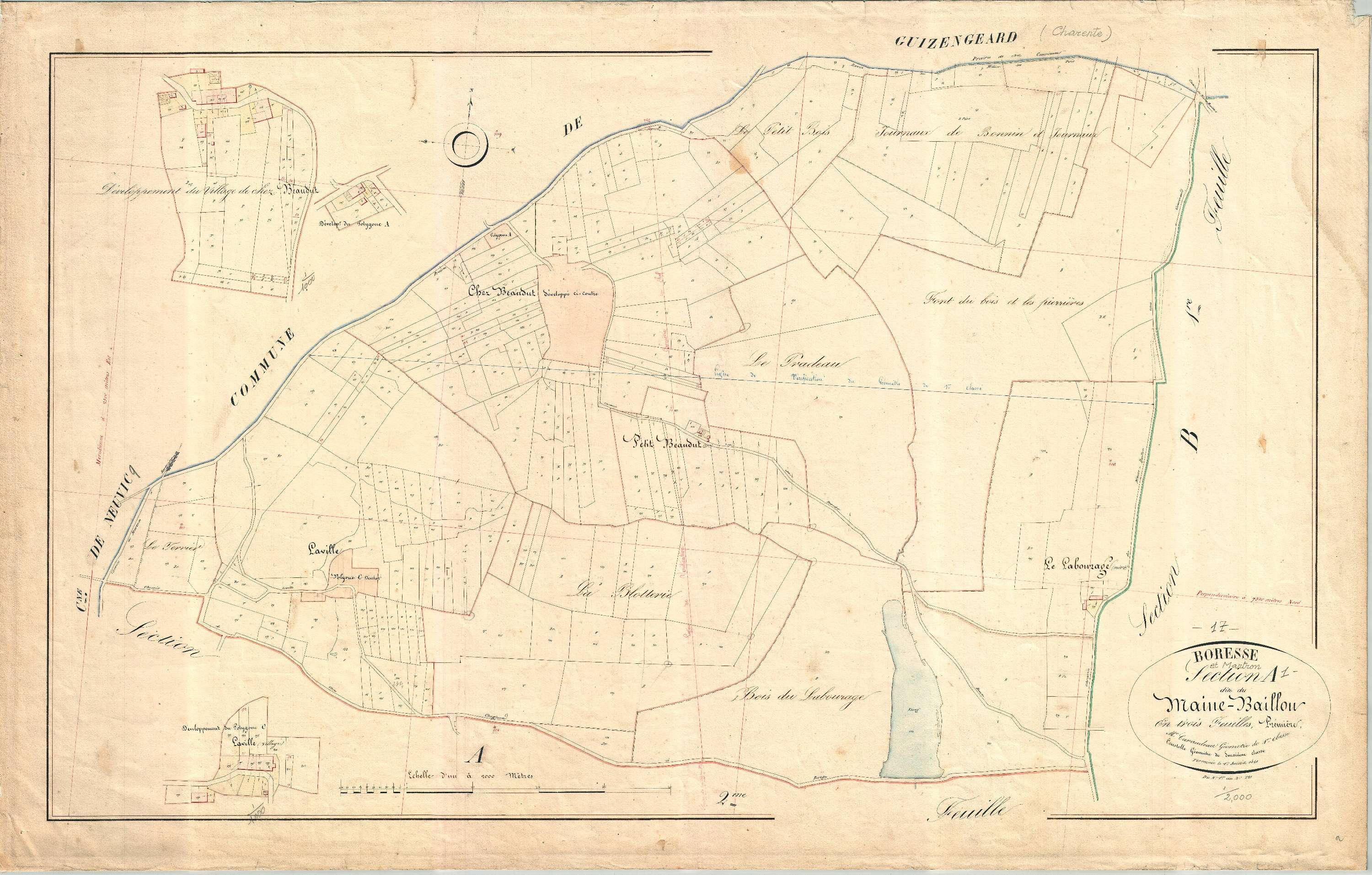 Boresse-et-Martron - Section A1 dite du Maine-Baillou.