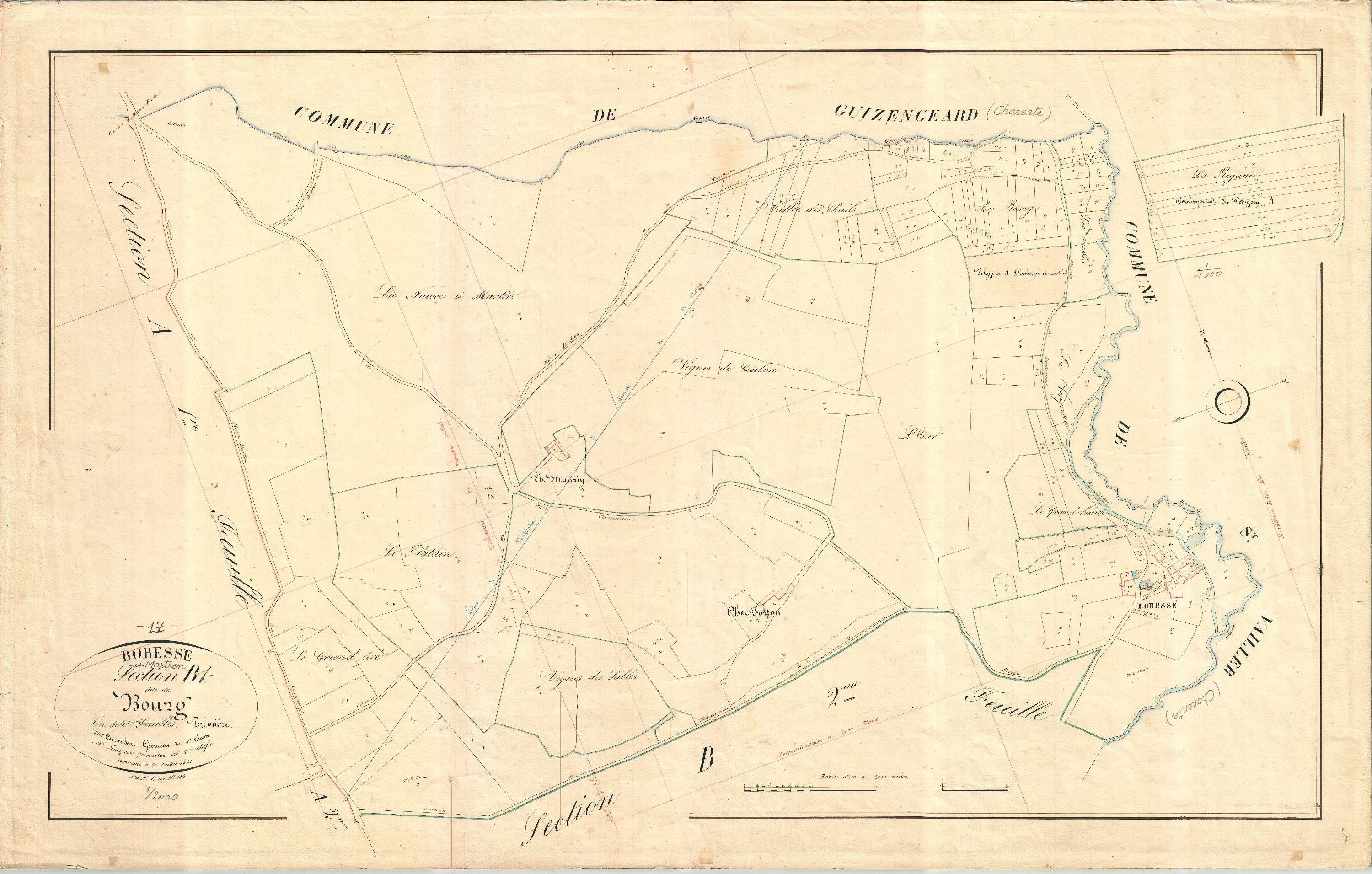 Boresse-et-Martron - Section B1 dite du Bourg.