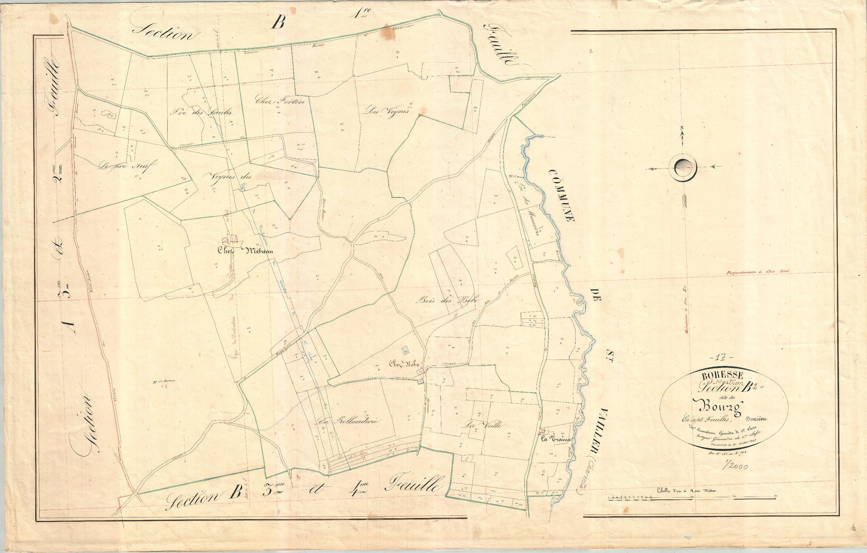 Boresse-et-Martron - Section B2 dite du Bourg.