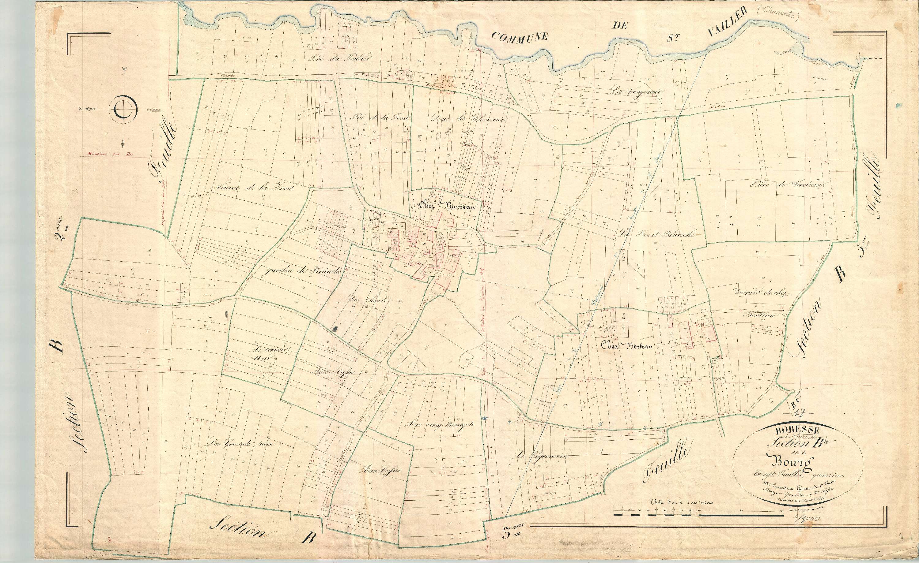 Boresse-et-Martron - Section B4 dite du Bourg.