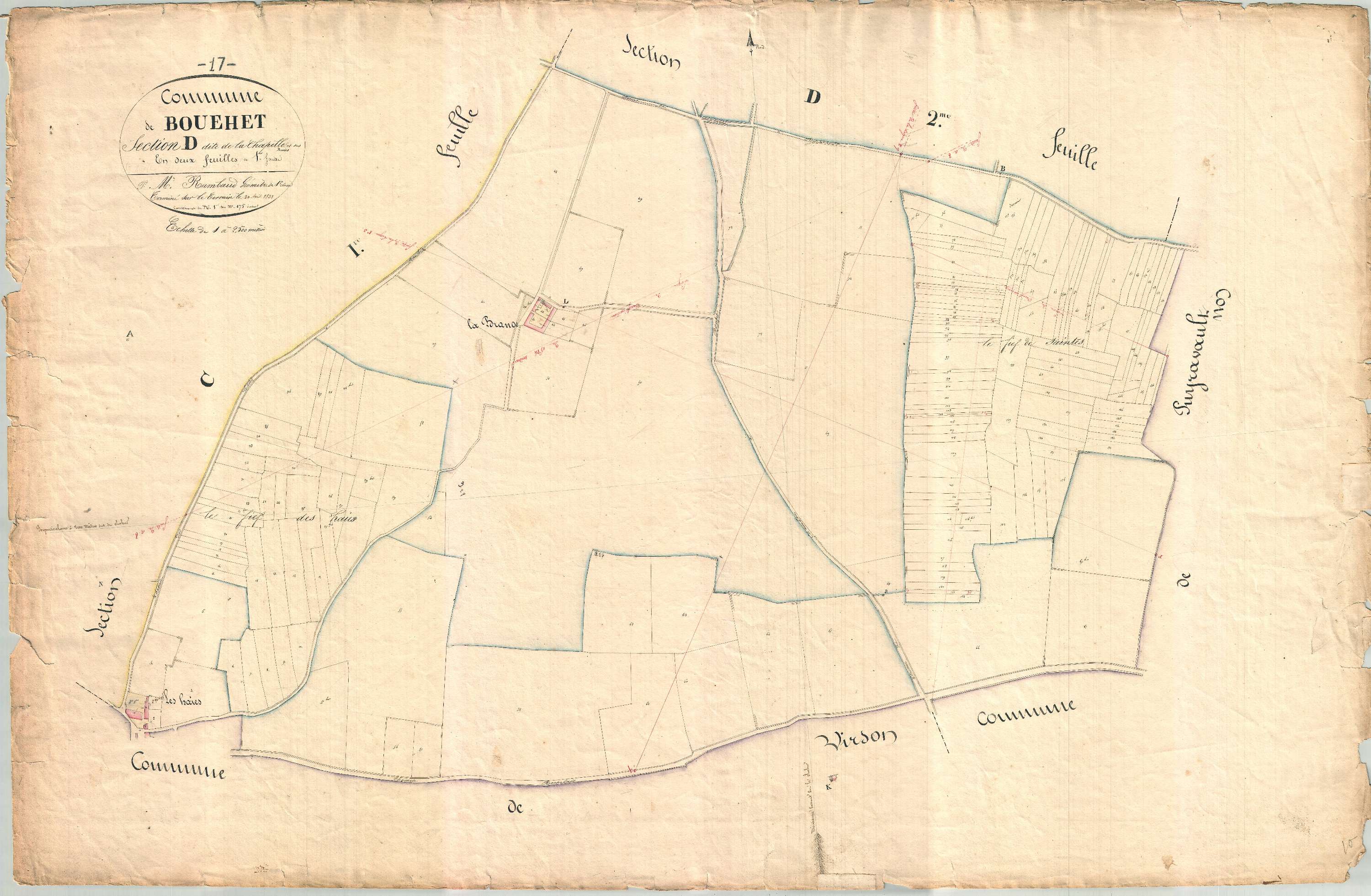 Bouhet - Section D1 dite de la Chapelle.
