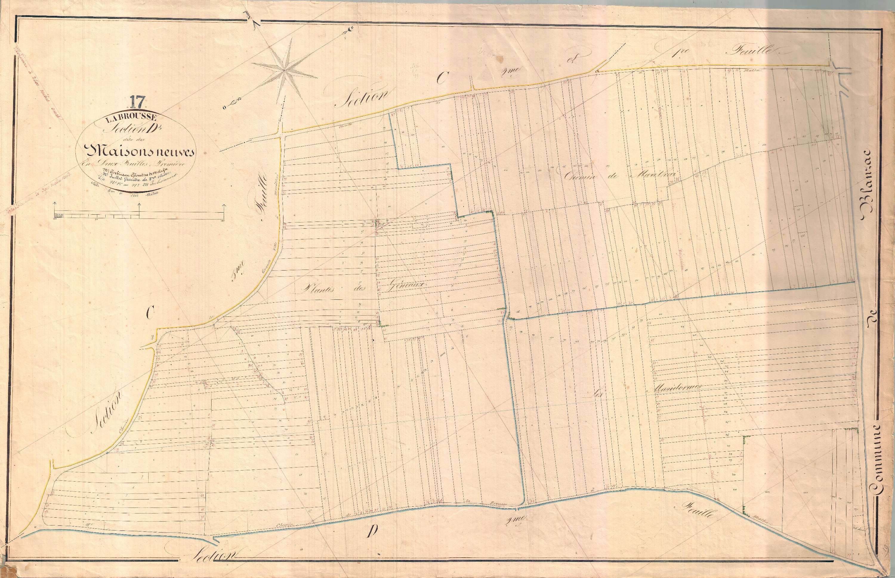 La Brousse - Section D1 dite des Maisons neuves.