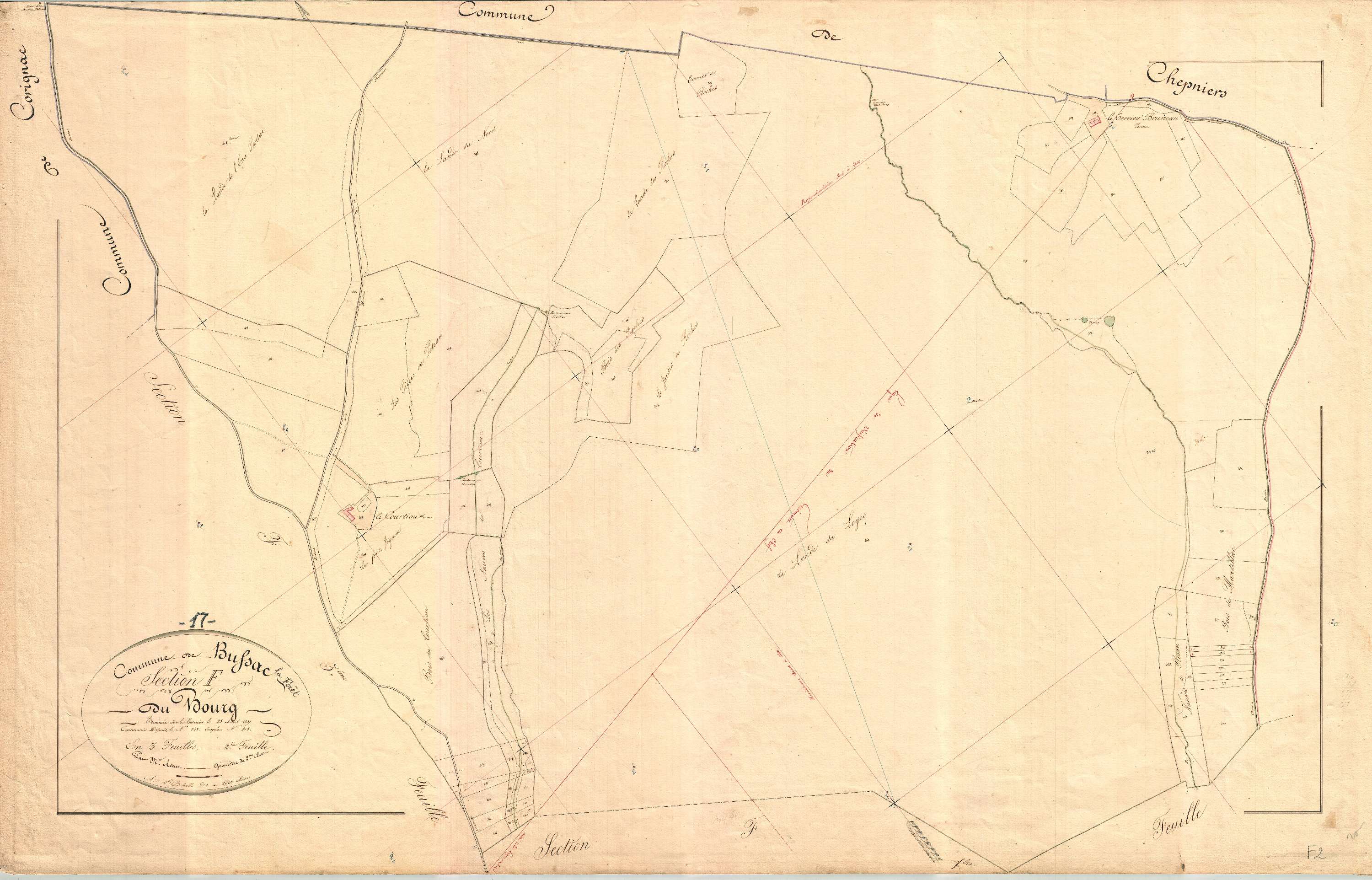 Bussac-Forêt - Section F2 dite du Bourg.