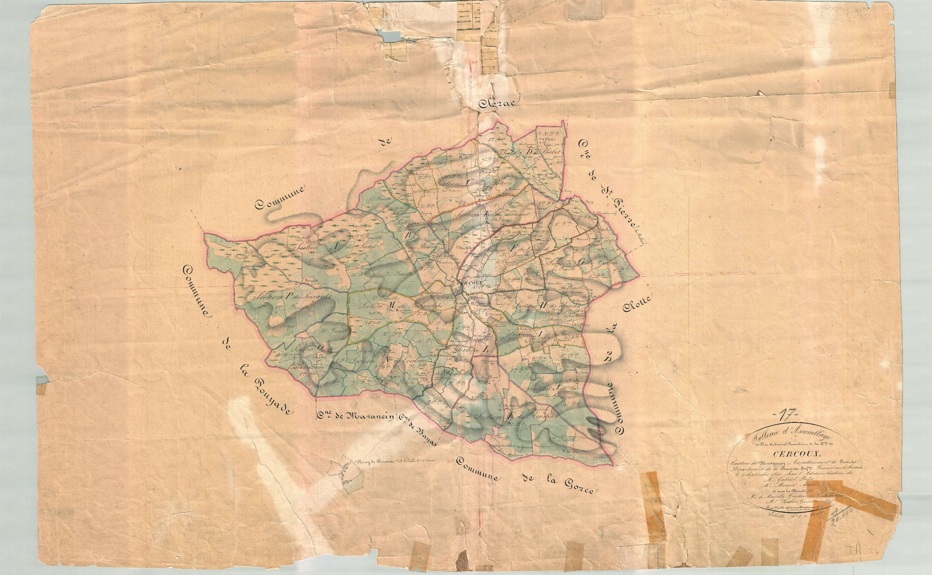 Cercoux - Tableau d'assemblage.