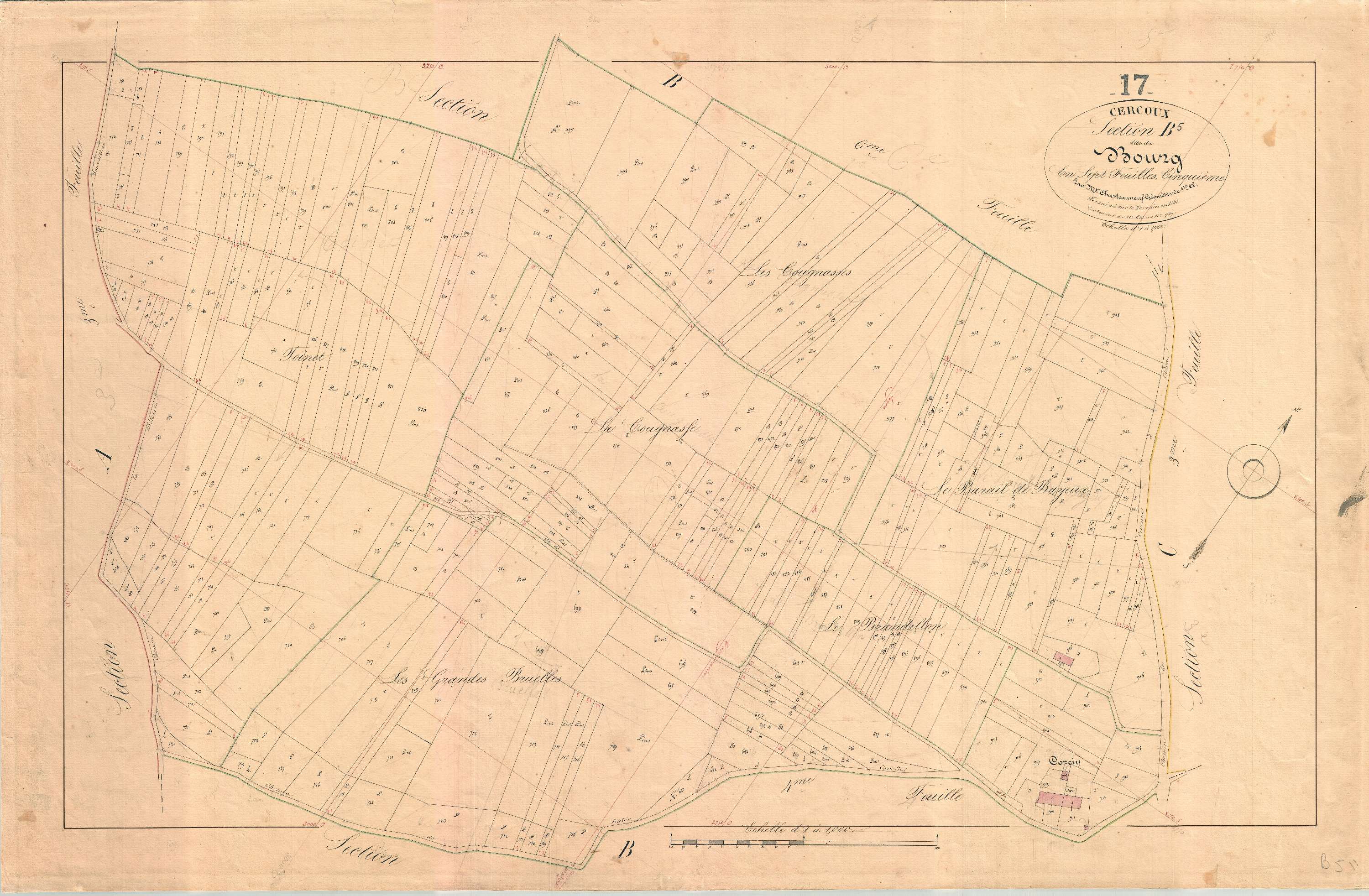 Cercoux - Section B5 dite du Bourg.