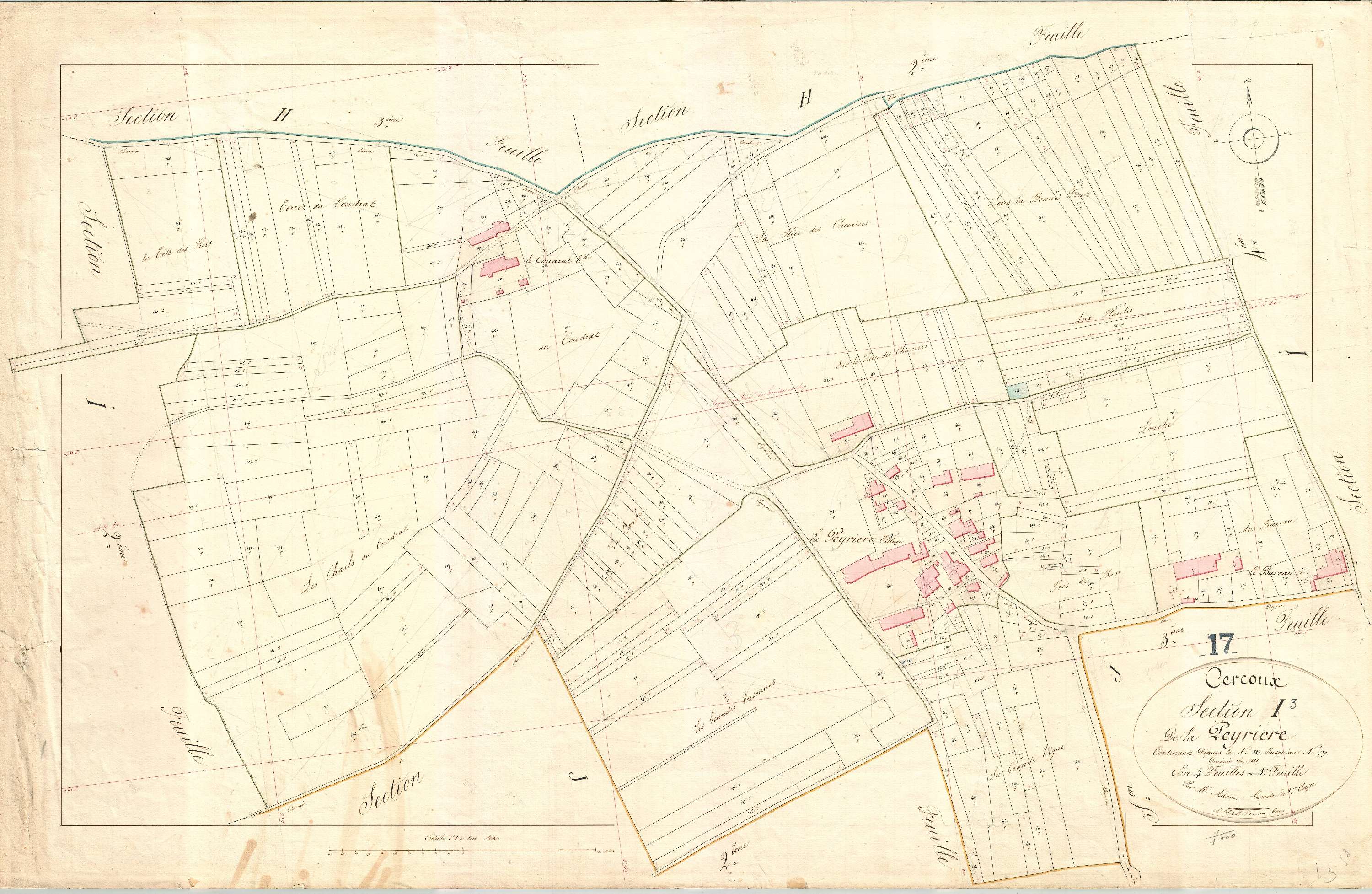 Cercoux - Section I3 dite de la Peyrière.