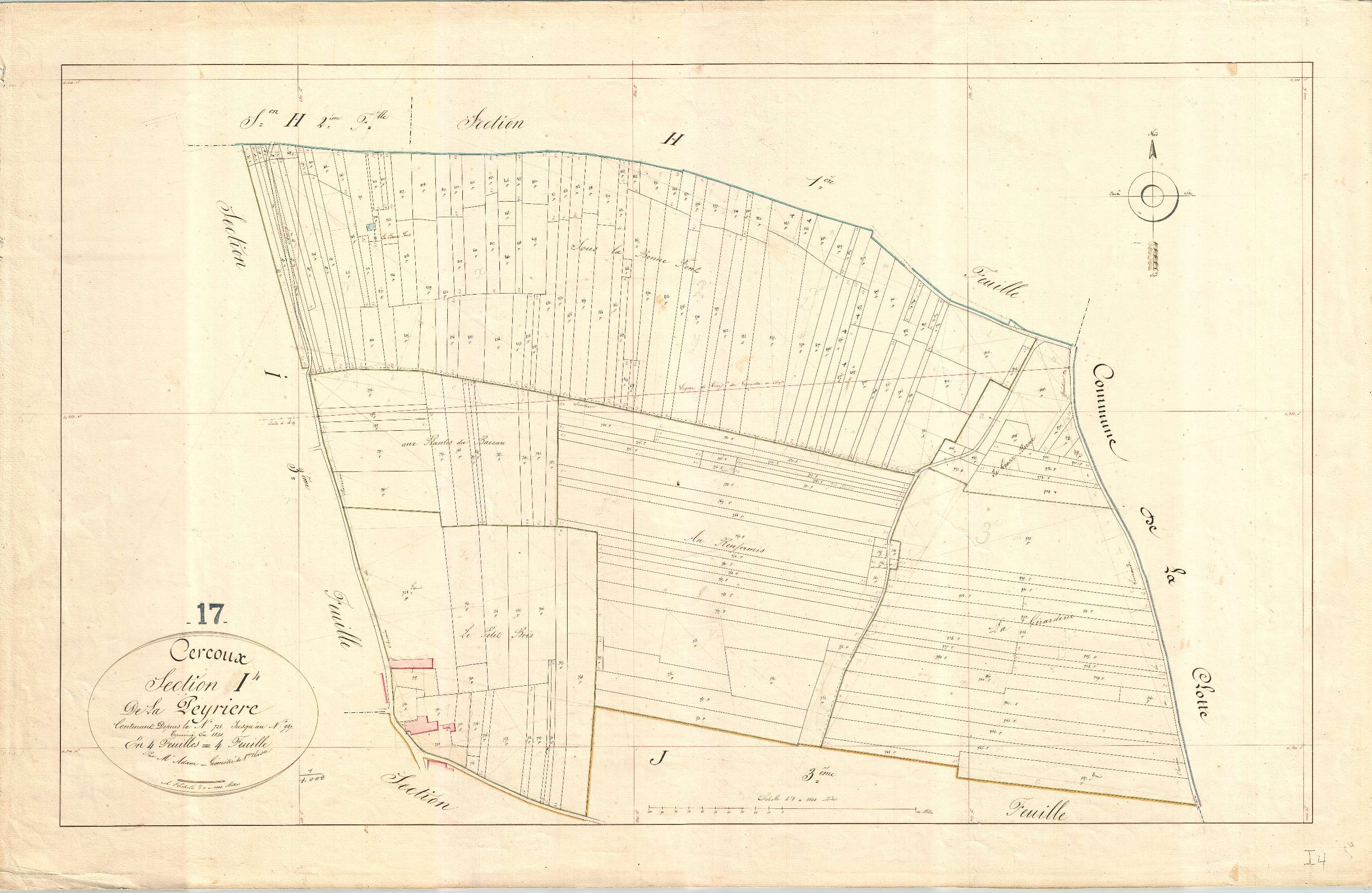 Cercoux - Section I4 dite de la Peyrière.