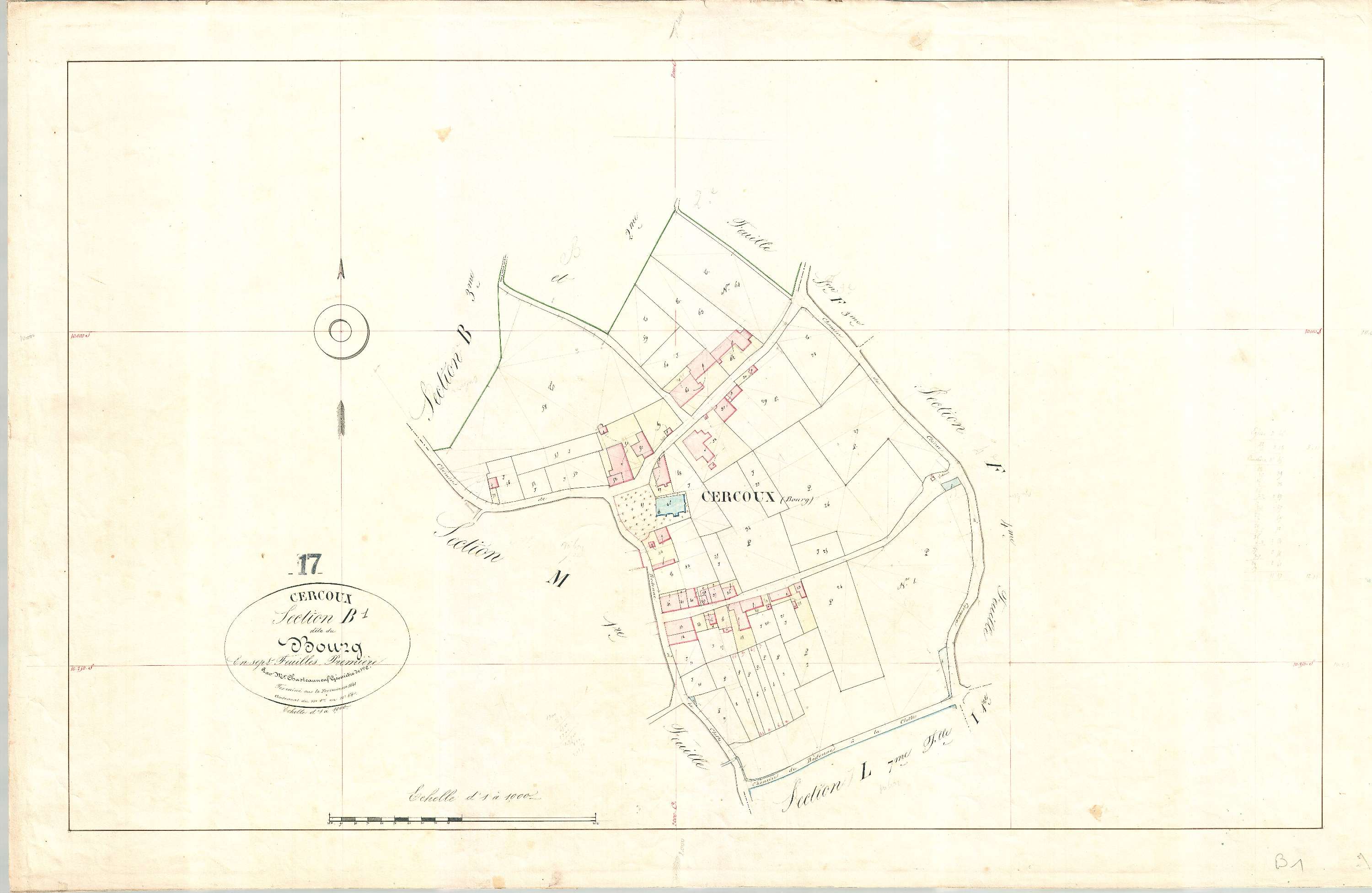 Cercoux - Section B1 dite du Bourg.