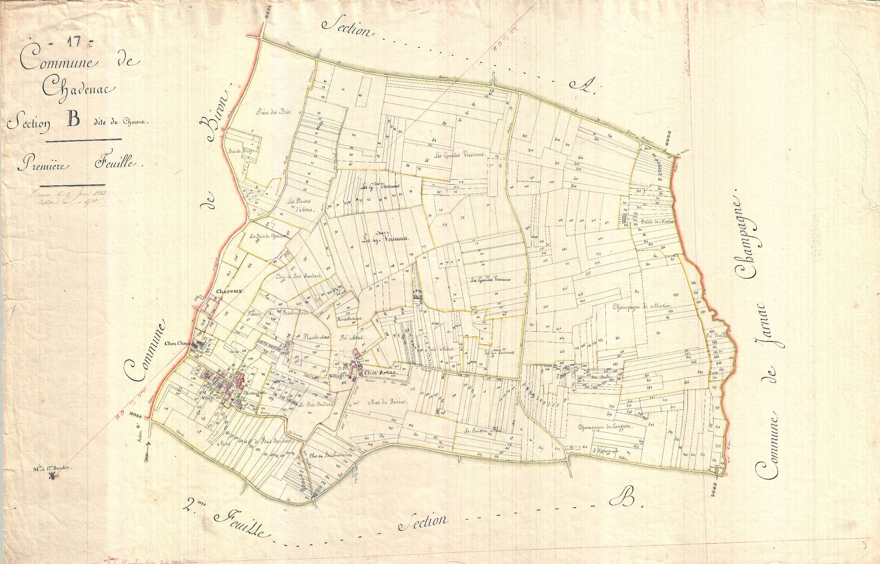 Chadenac - Section B1 dite de Charoux.