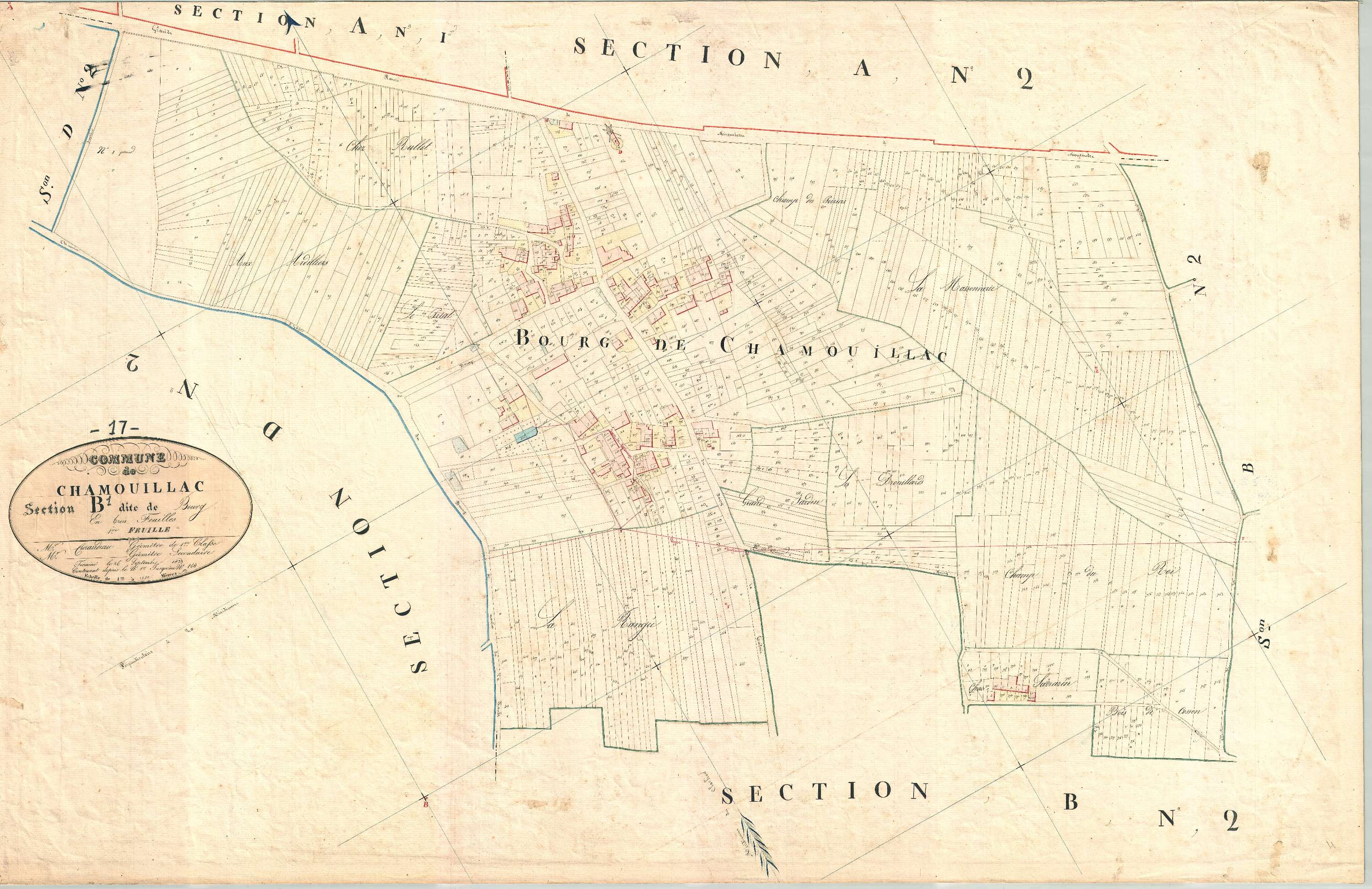 Chamouillac - Section B1 dite du Bourg.