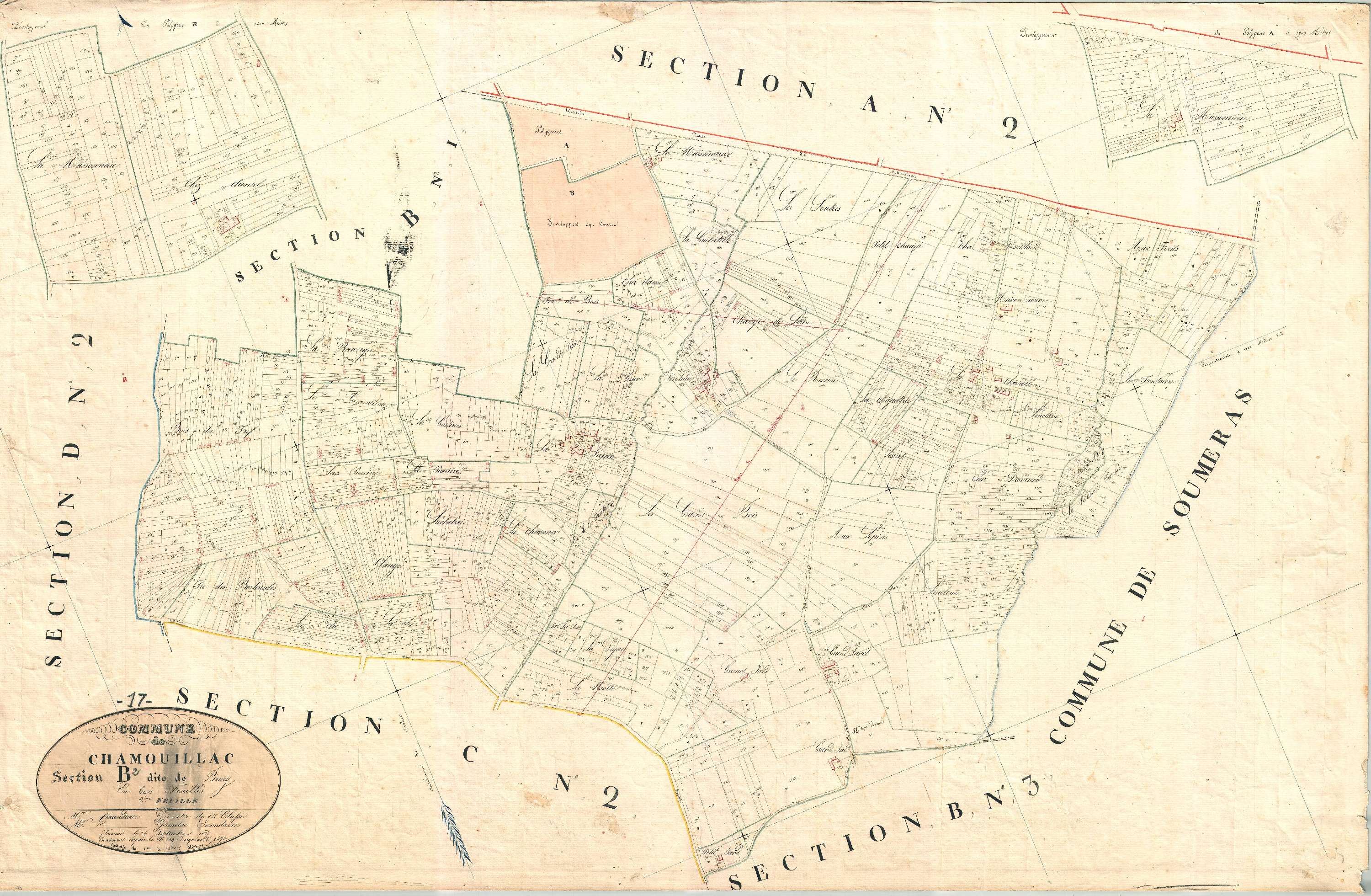 Chamouillac - Section B2 dite du Bourg.