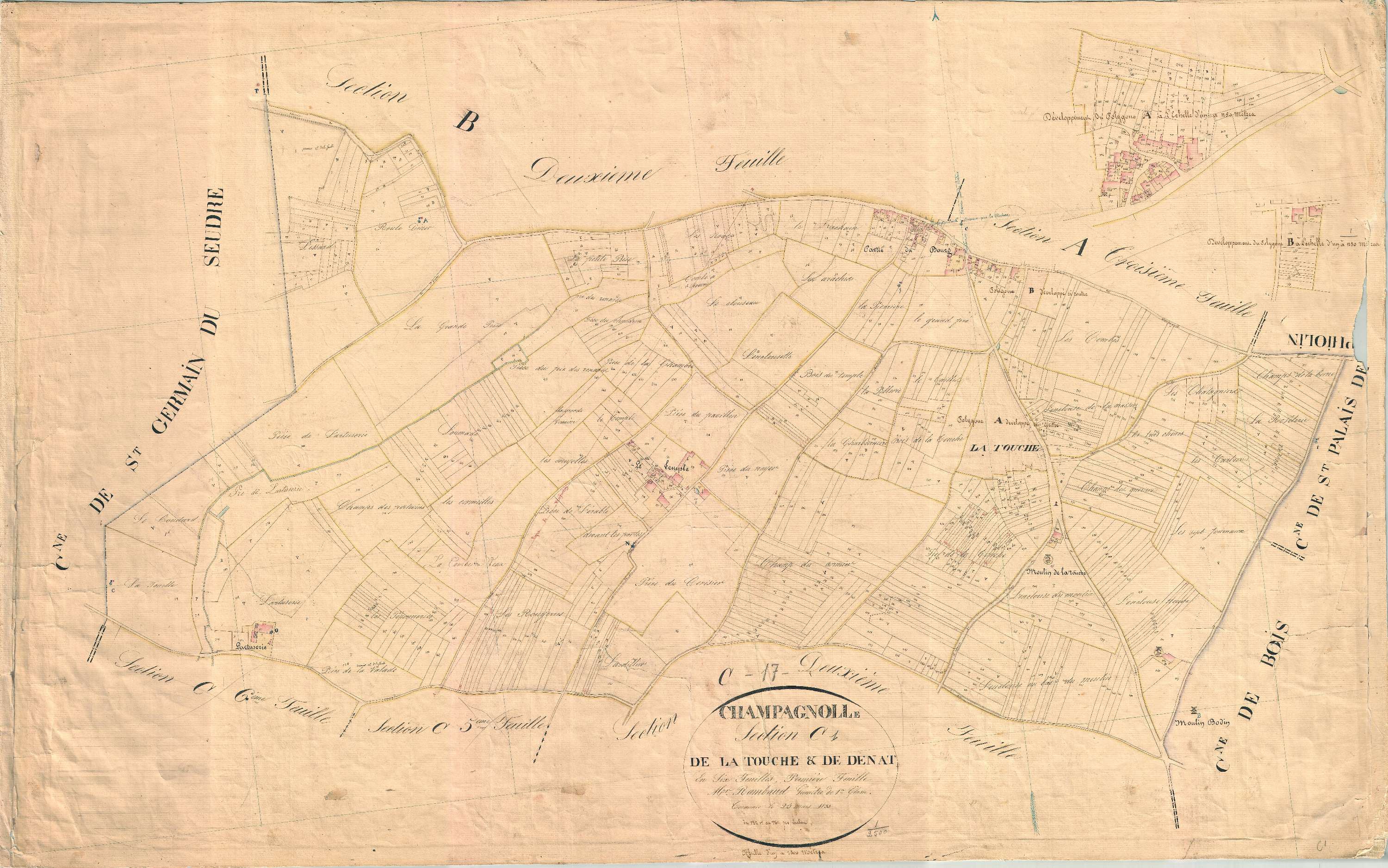 Champagnolles - Section C1 dite de la Touche et de Denat.