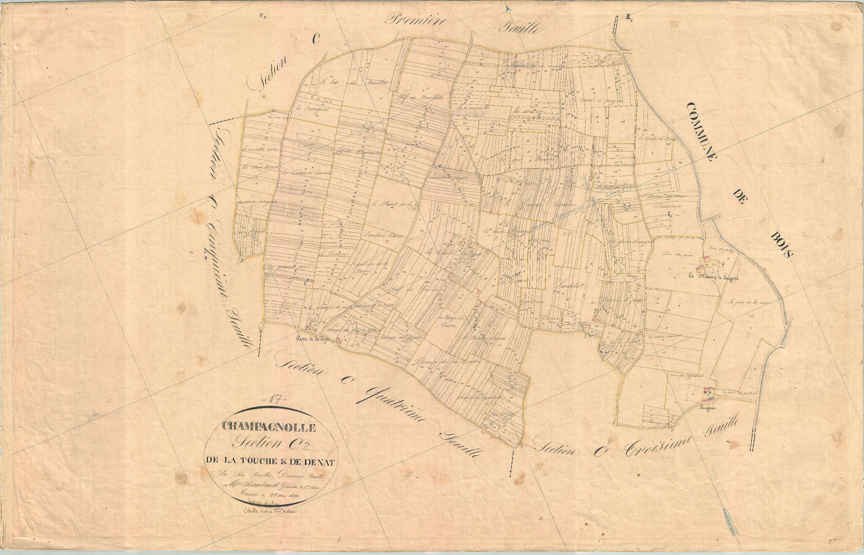 Champagnolles - Section C2 dite de la Touche et de Denat.