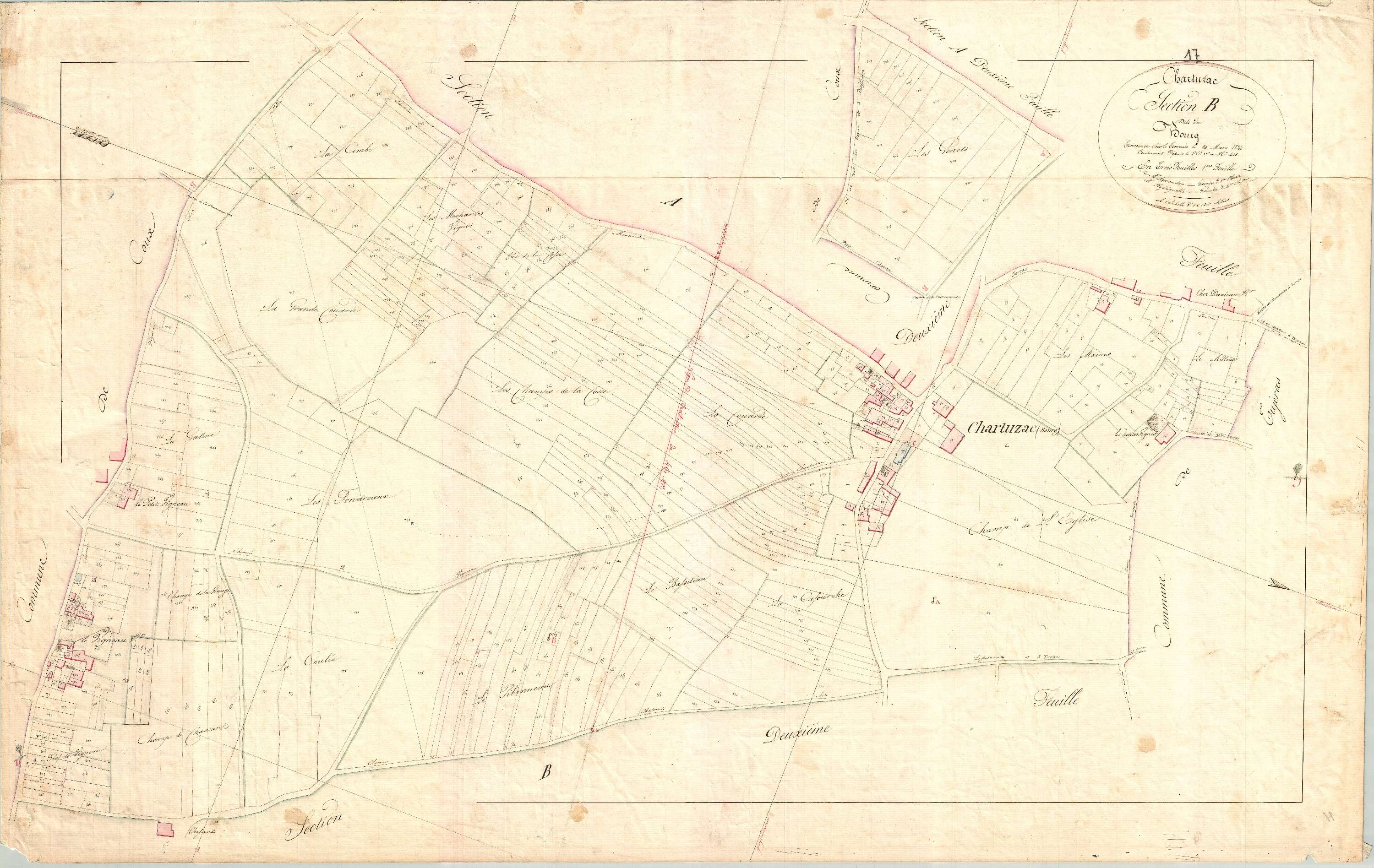 Chartuzac - Section B1 dite du Bourg.