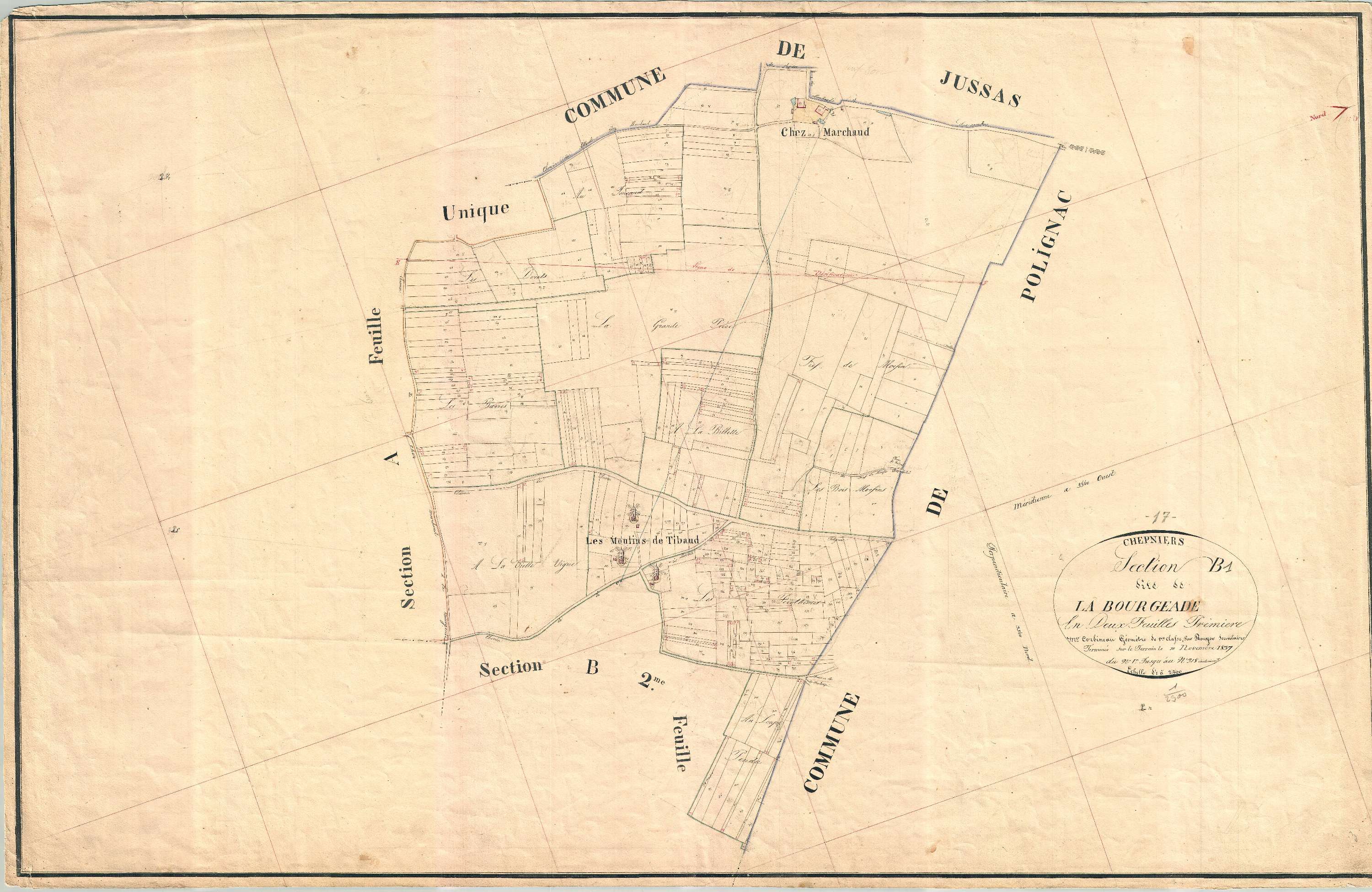 Chepniers - Section B1 dite de la Bourgeade.