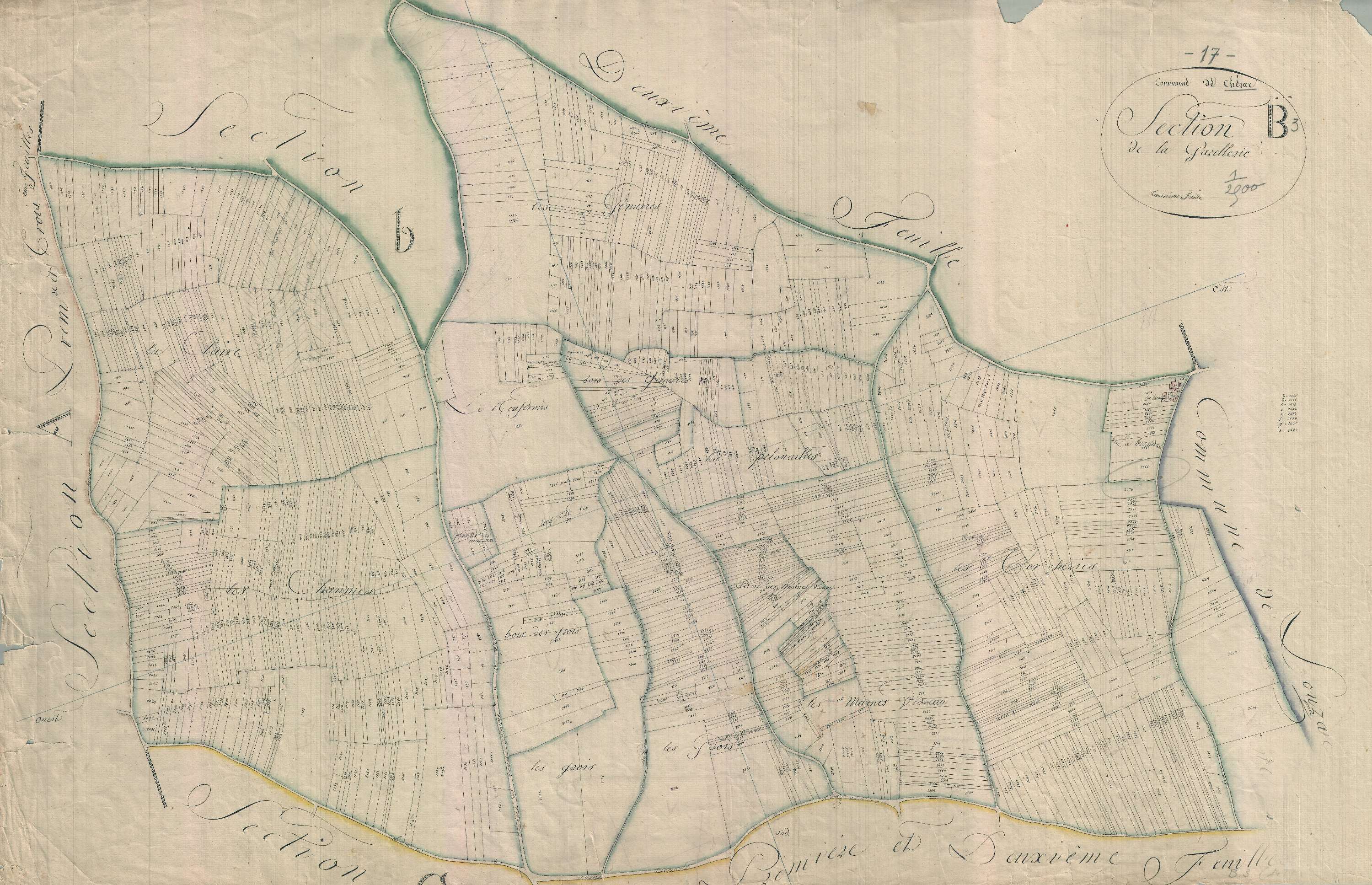 Chérac - Section B3 dite de la Gazellerie.