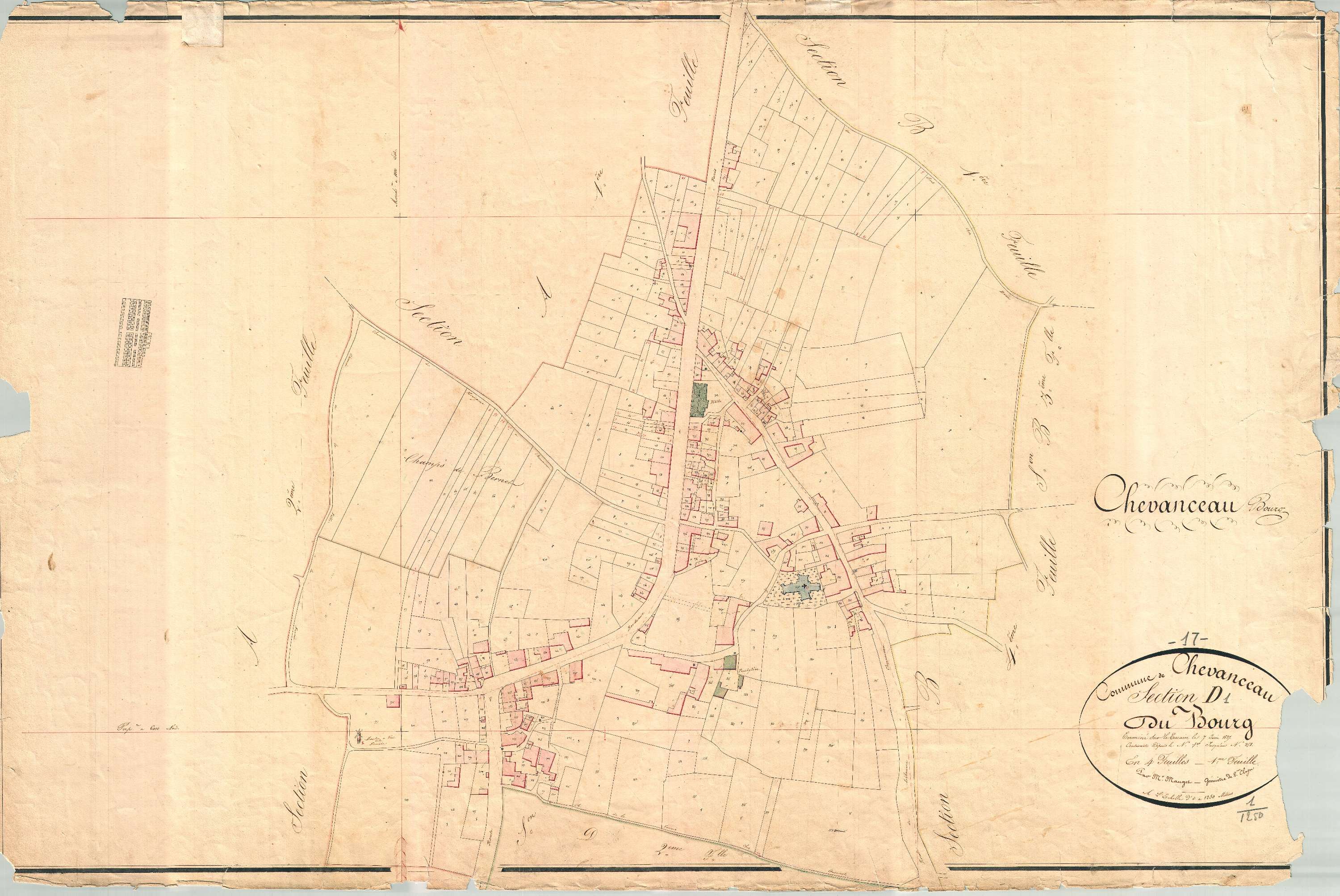 Chevanceaux - Section D1 dite du Bourg.