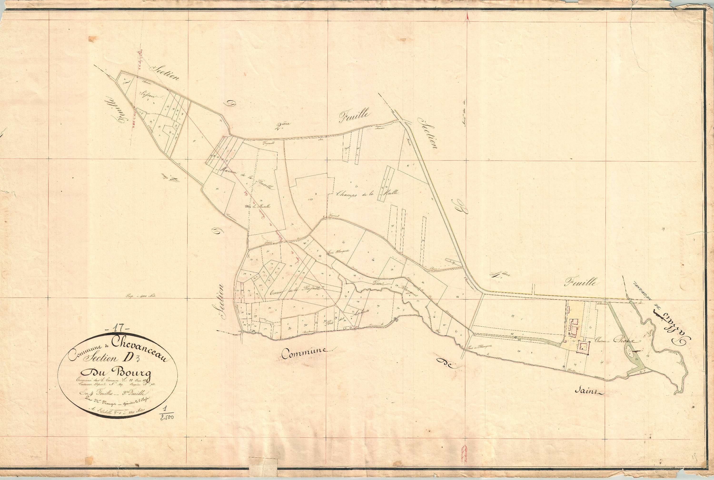 Chevanceaux - Section D3 dite du Bourg.