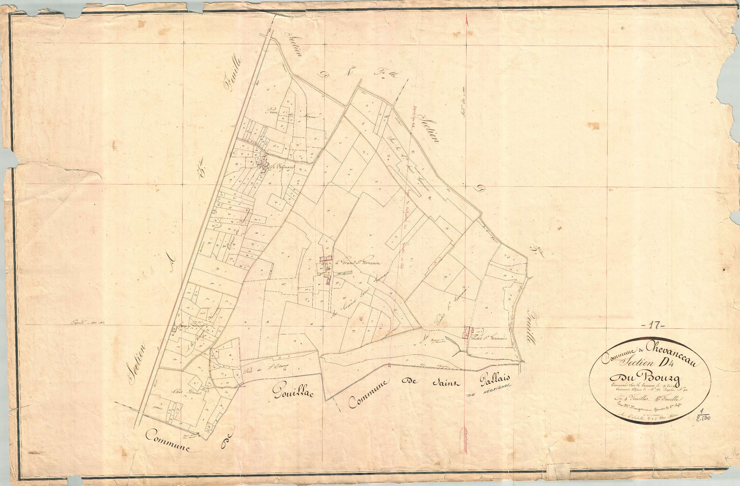 Chevanceaux - Section D4 dite du Bourg.