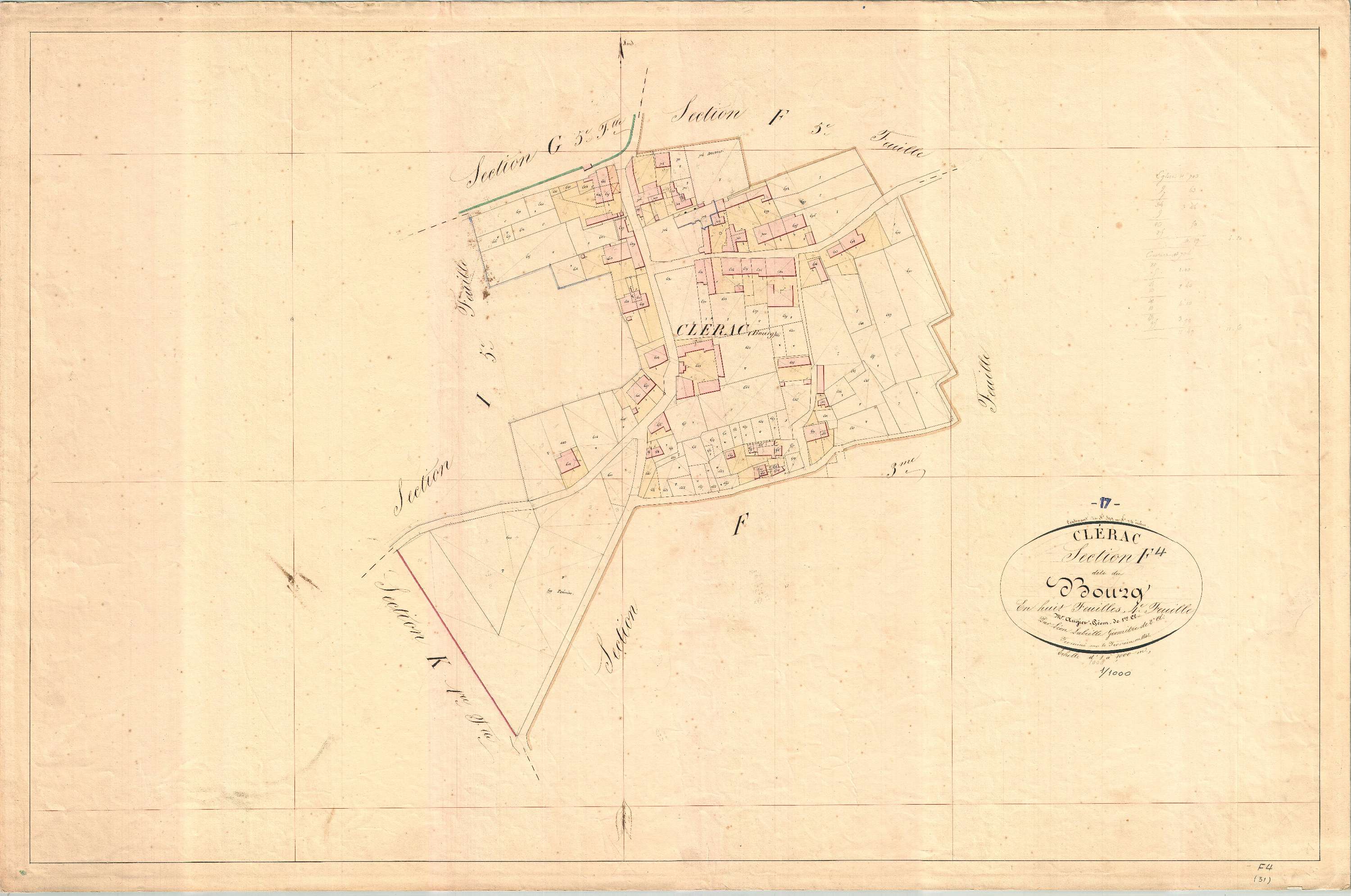 Clérac - Section F4 dite du Bourg.